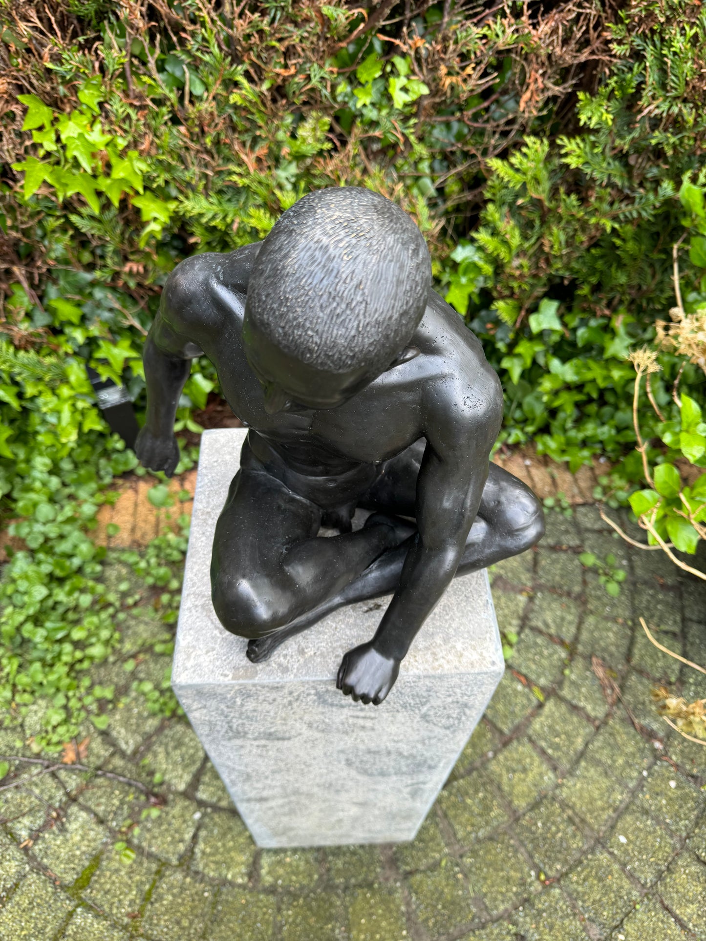 Resting Male Figure – Bronze Sculpture. 35x25x36cm - 4Kg