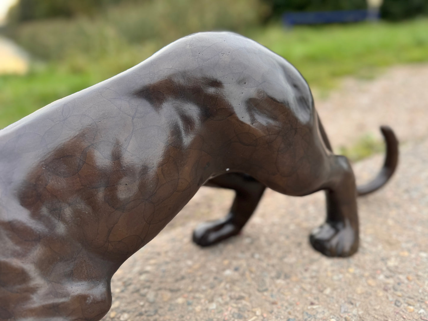 Stretching Panther – Bronze Sculpture. 90x19x30cm - 12Kg