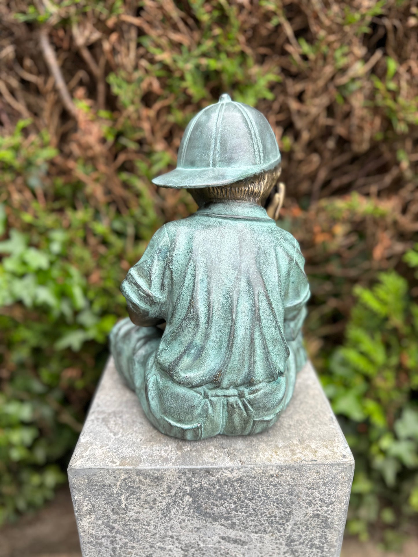 Boy Reading a Book – Bronze Sculpture. 25x24x29cm - 6.6Kg