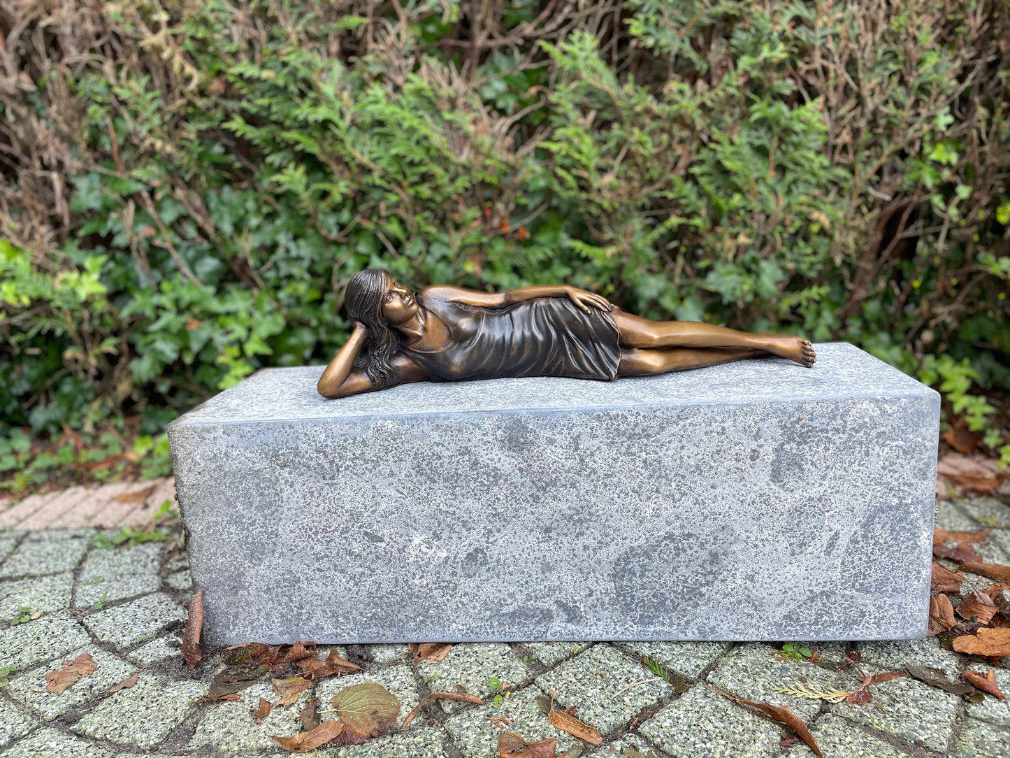 Resting Woman – Bronze Sculpture. 55x11x14cm