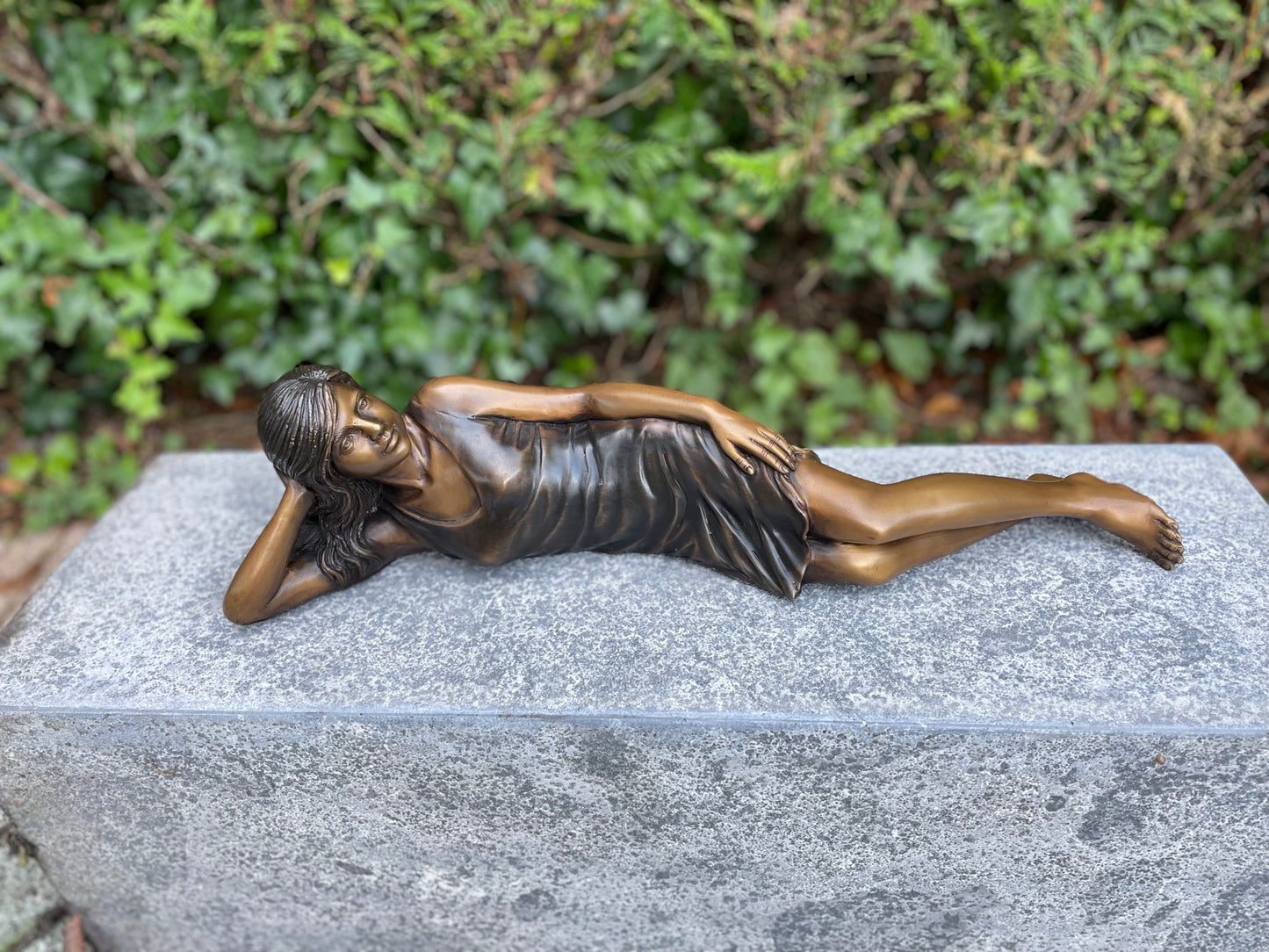Resting Woman – Bronze Sculpture. 55x11x14cm