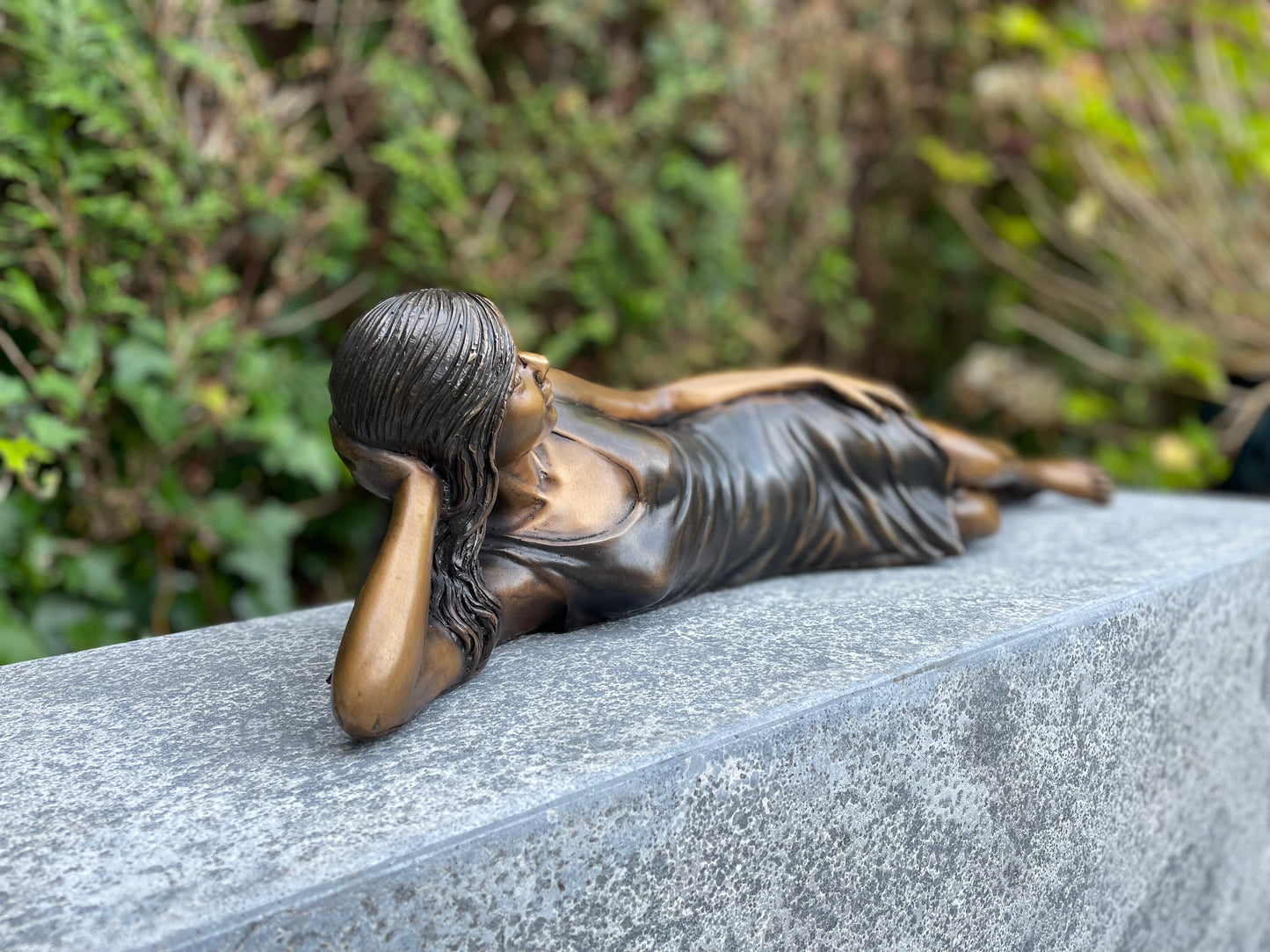 Resting Woman – Bronze Sculpture. 55x11x14cm