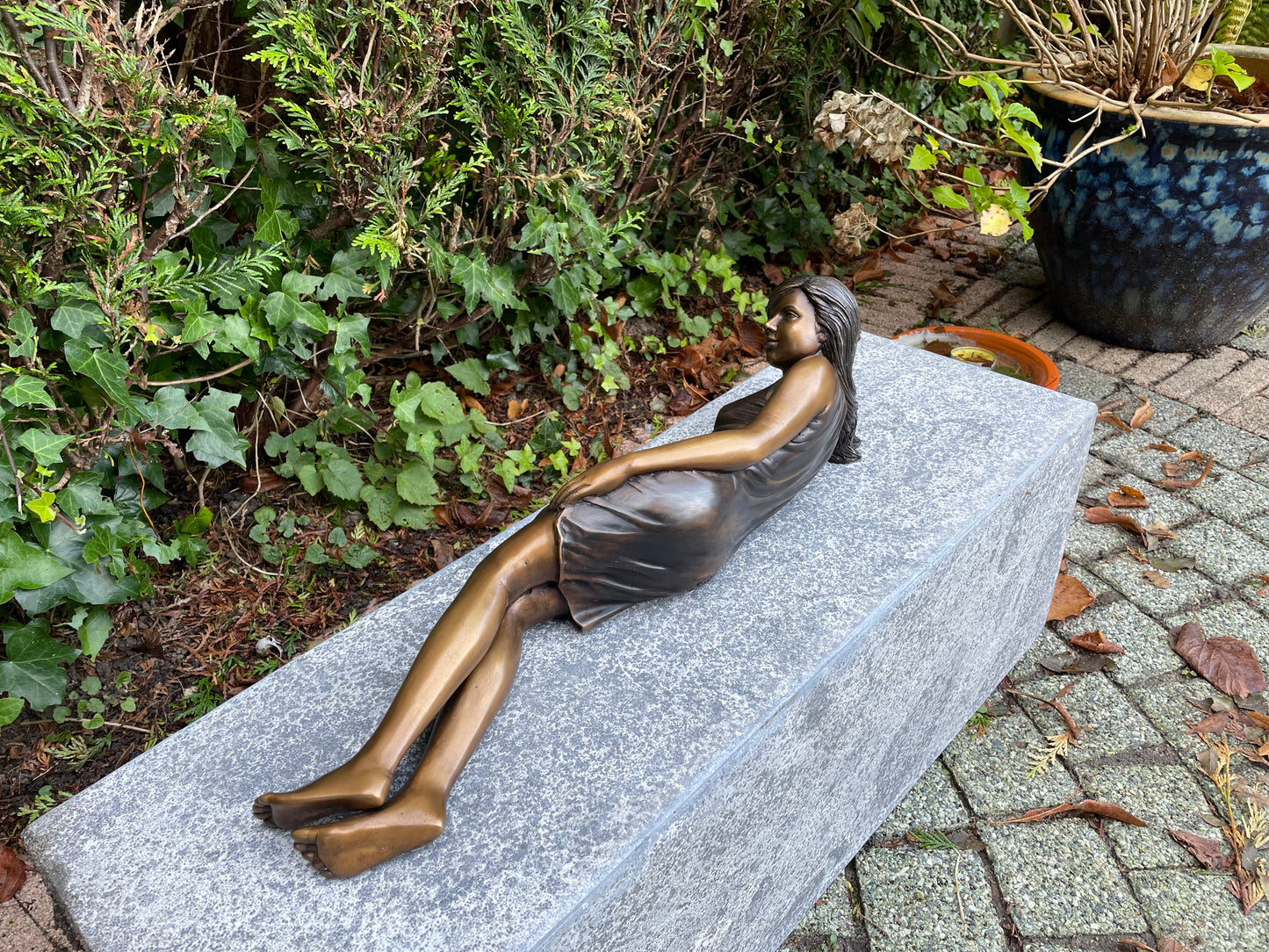 Resting Woman – Bronze Sculpture. 55x11x14cm