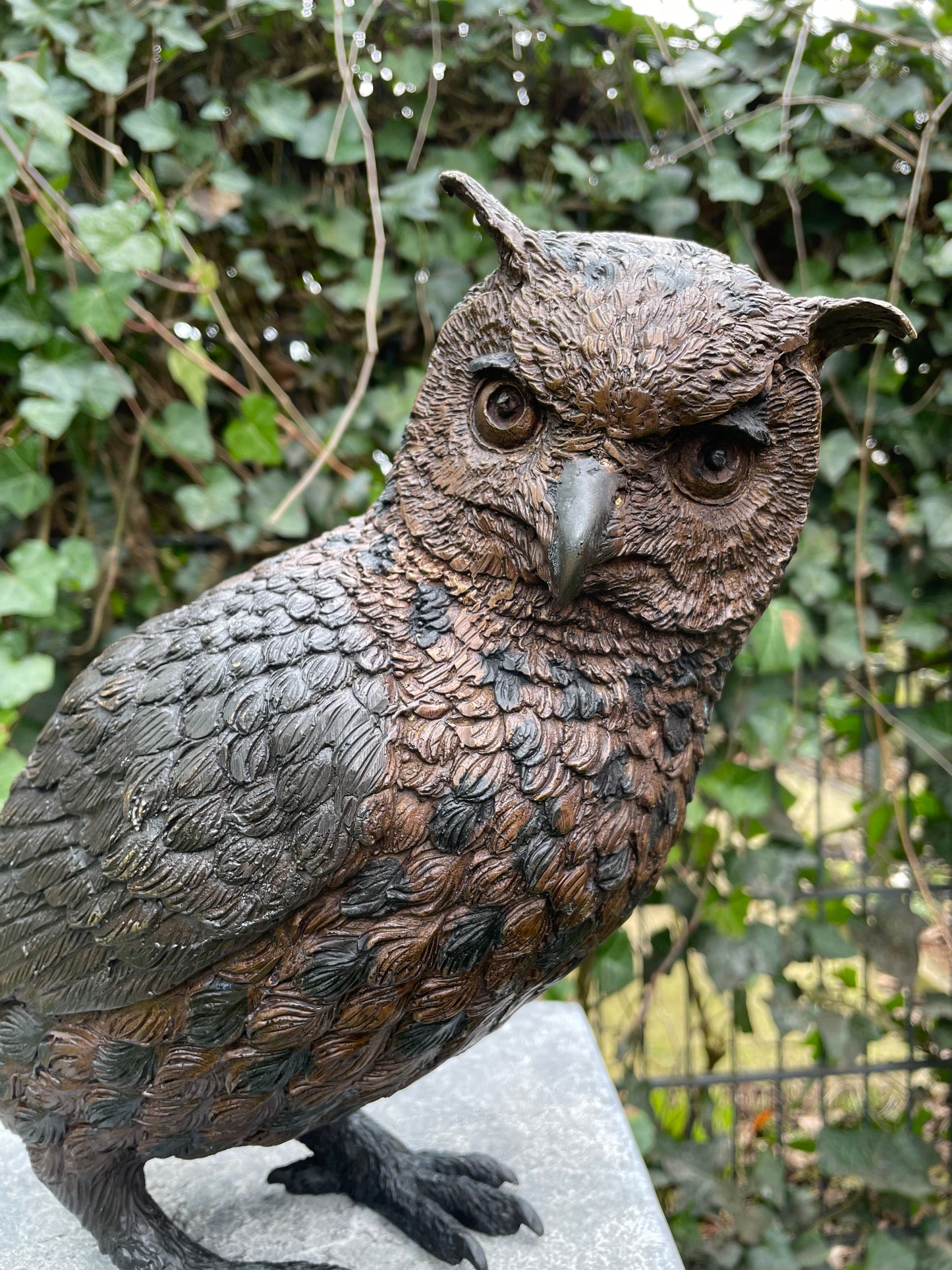 Eagle Owl – Bronze Sculpture. 28x15x30cm - 3.9Kg