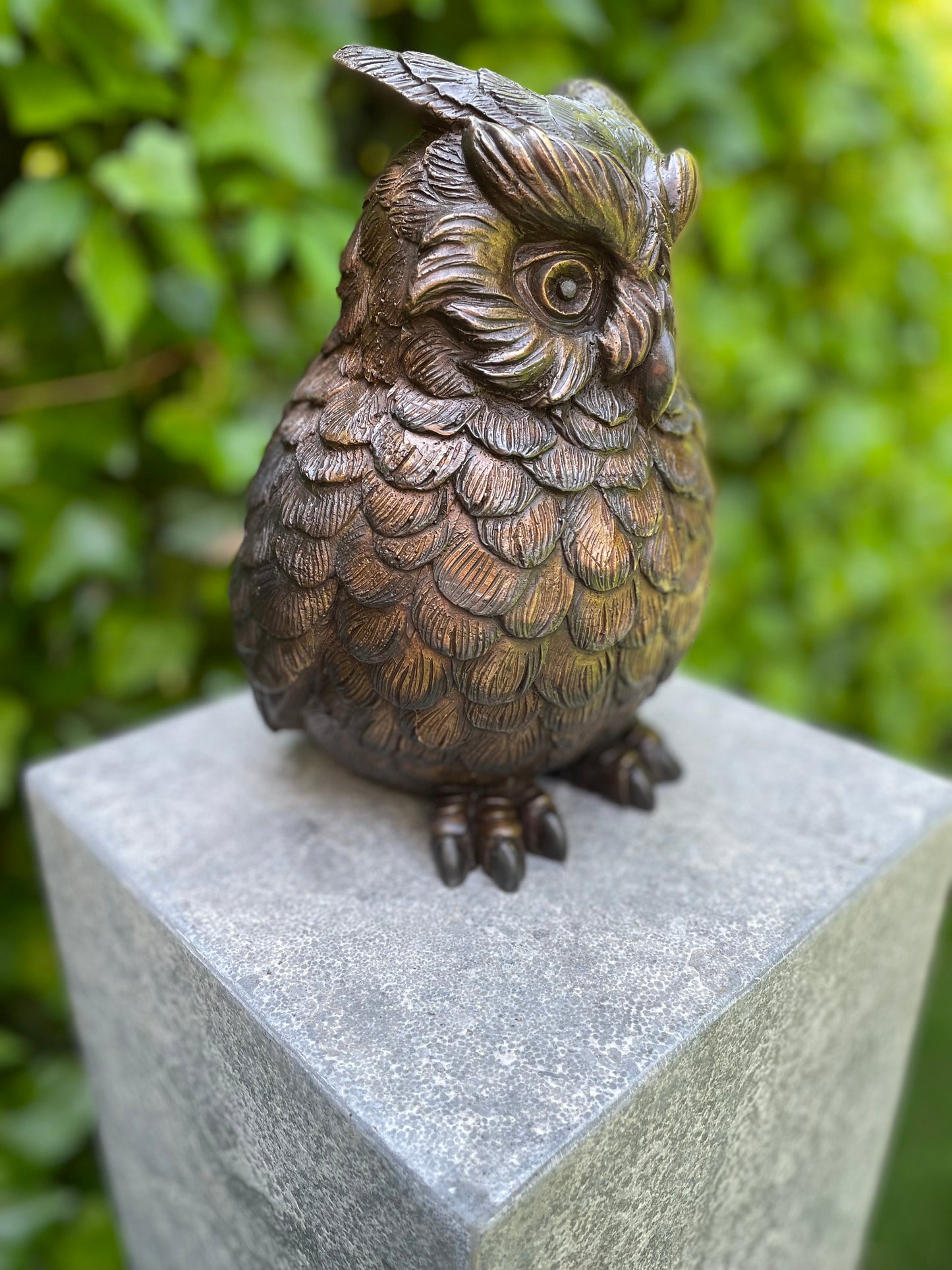 Watchful Owl – Bronze Sculpture. 18x16x24cm - 2.7Kg