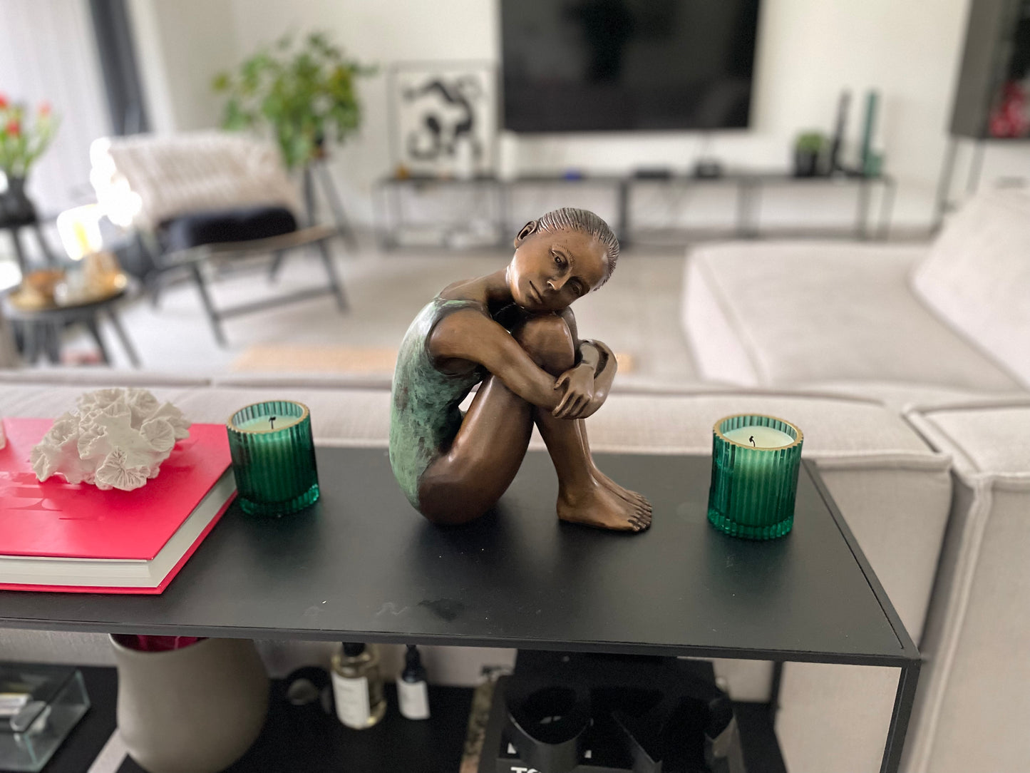 Resting Ballerina – Bronze Sculpture. 11x24x29cm - 4.5Kg