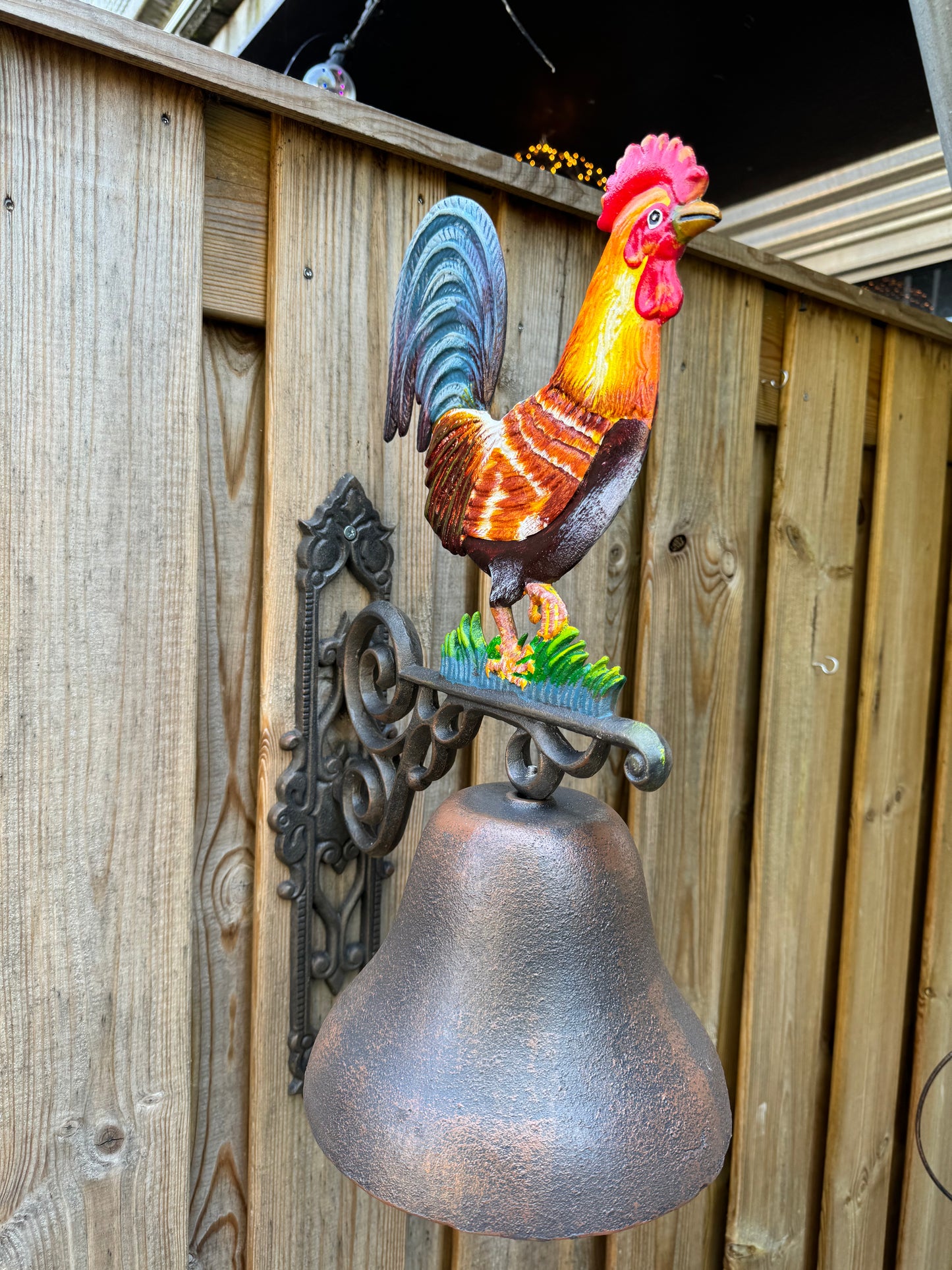 Rooster Wall Bell – Iron Sculpture. 64cm - 9Kg