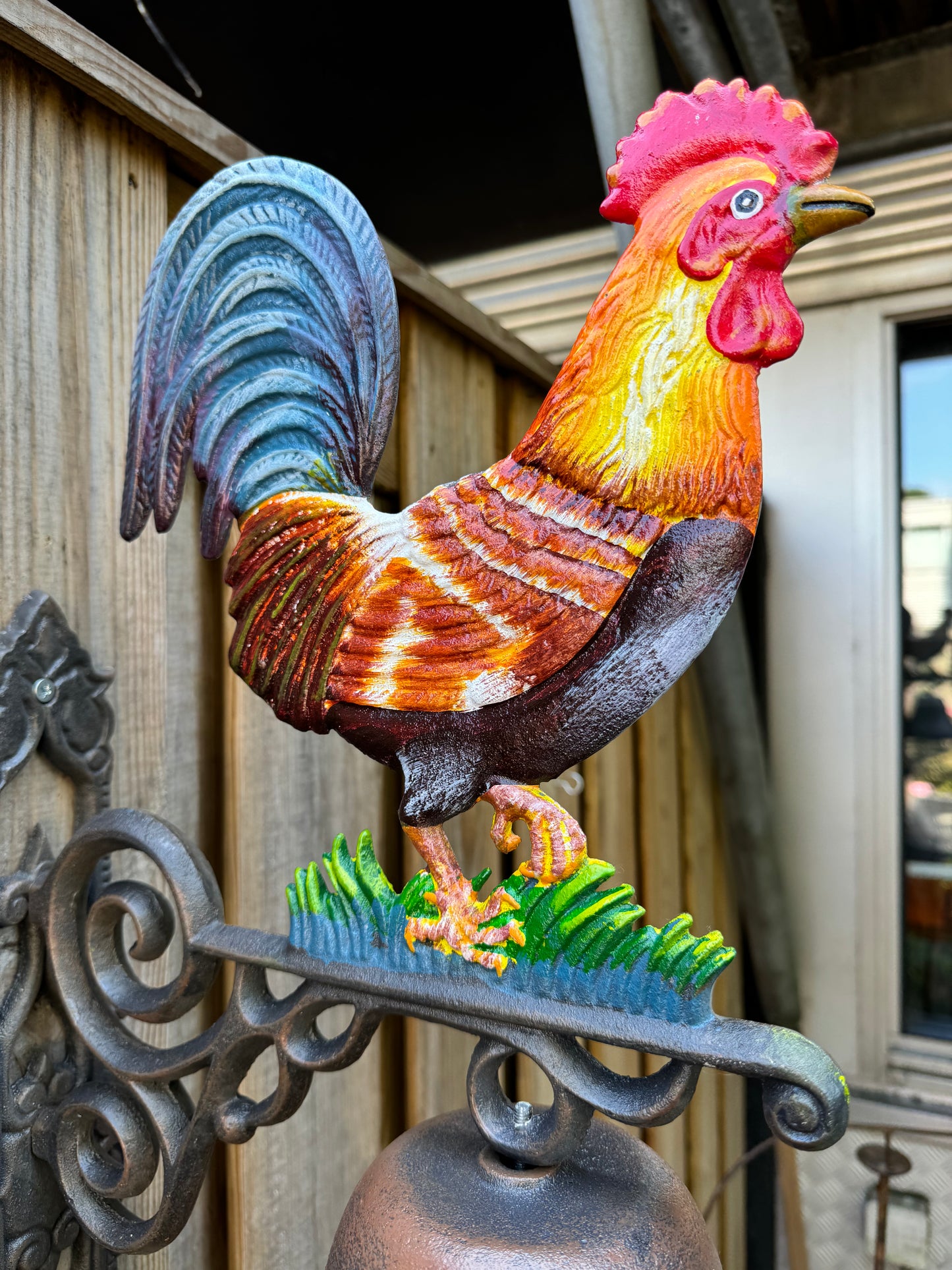 Rooster Wall Bell – Iron Sculpture. 64cm - 9Kg