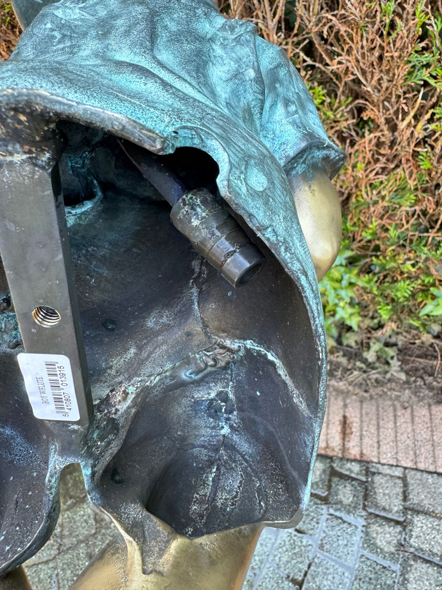 Boy with Water Flute – Bronze Sculpture. 25x18x49cm - 5.9Kg