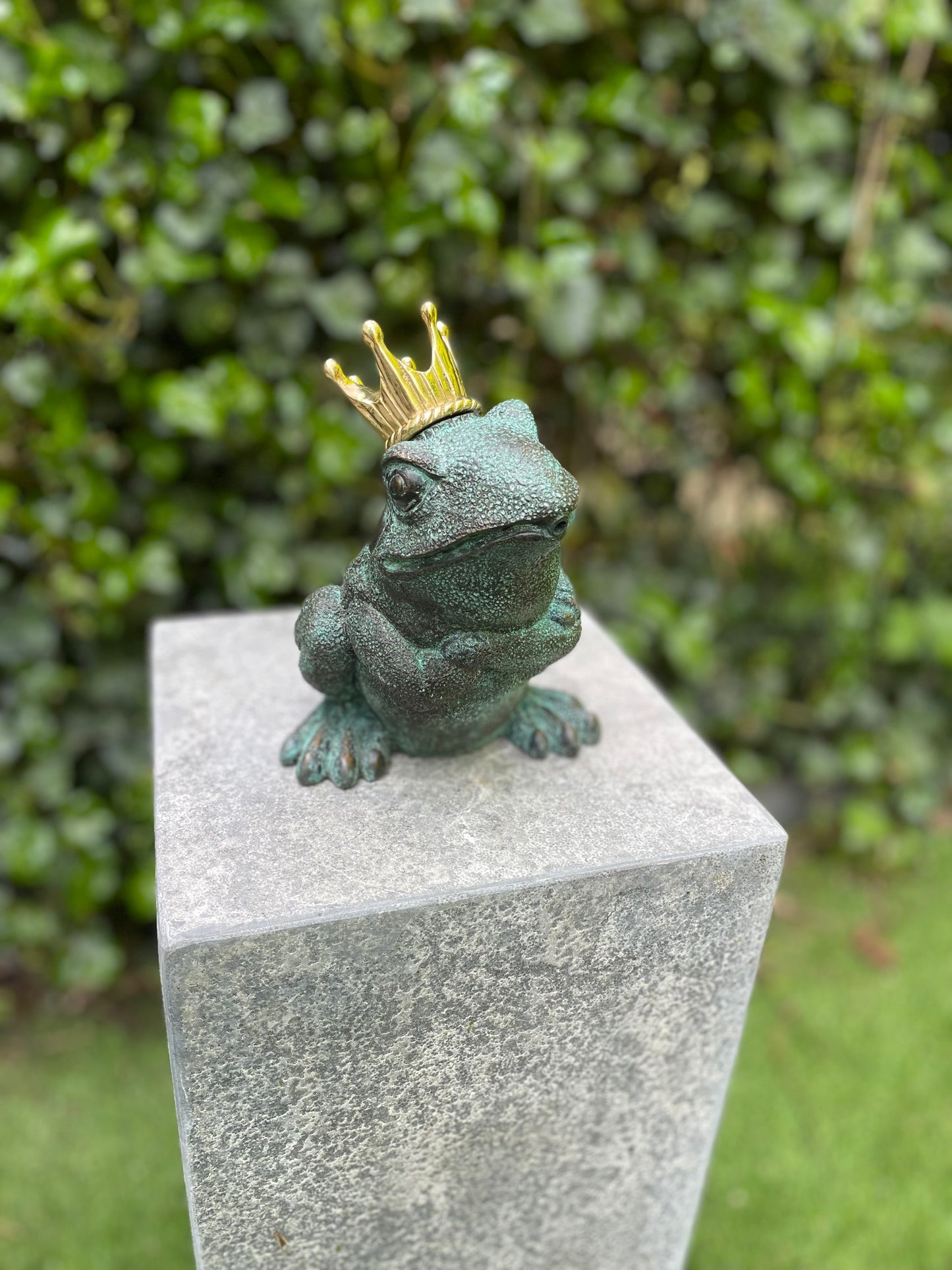 Frog King – Bronze Sculpture. 13x11x17cm - 1.4Kg