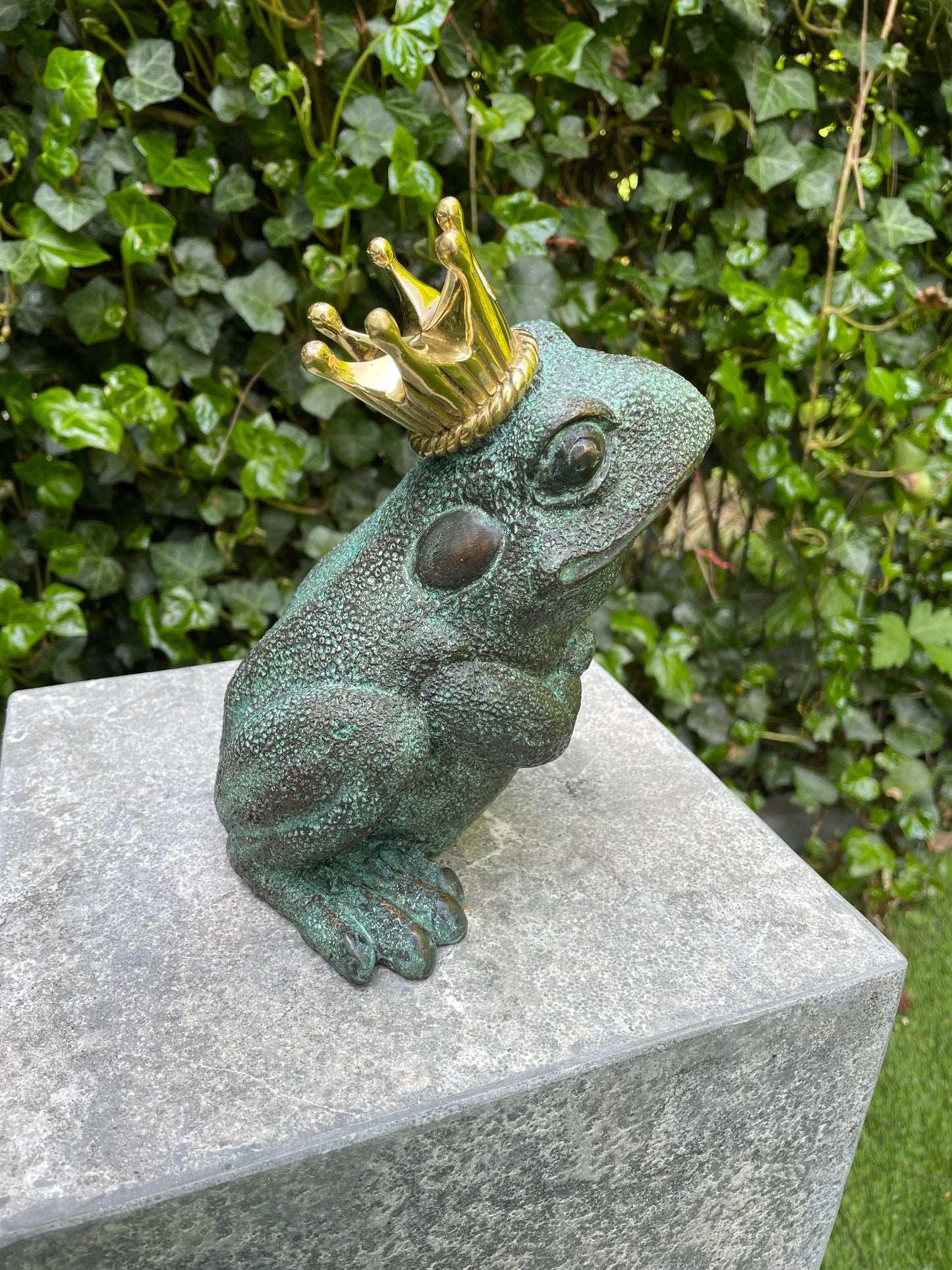 Frog King – Bronze Sculpture. 13x11x17cm - 1.4Kg