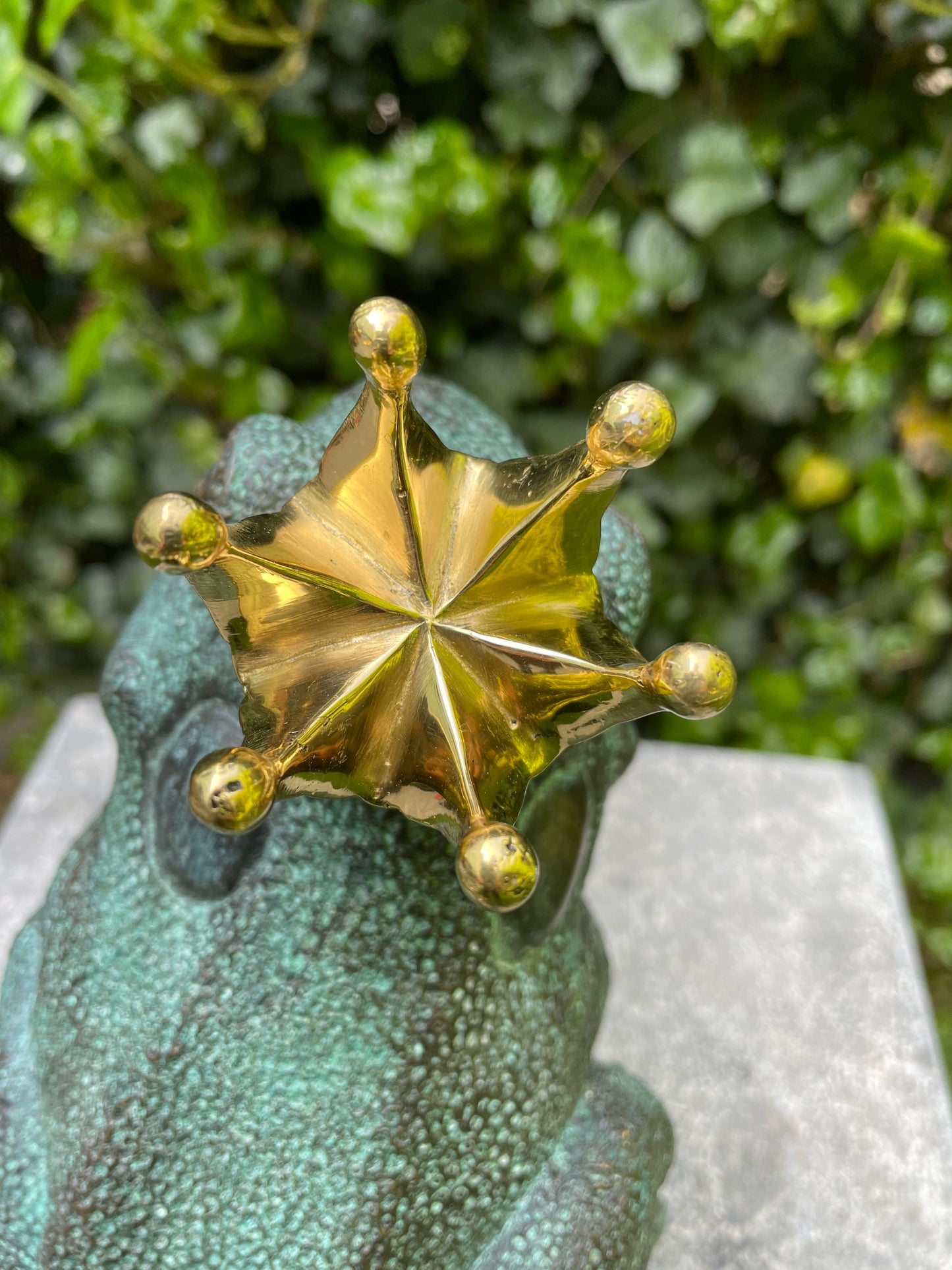 Frog King – Bronze Sculpture. 13x11x17cm - 1.4Kg
