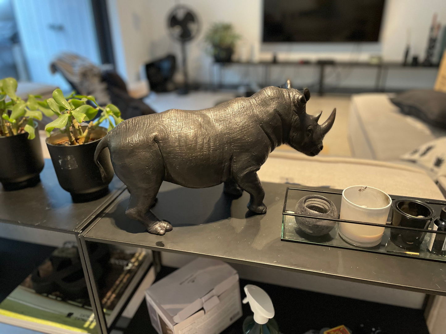 Powerful Rhino – Bronze Sculpture. 51x16x27cm - 8.7Kg