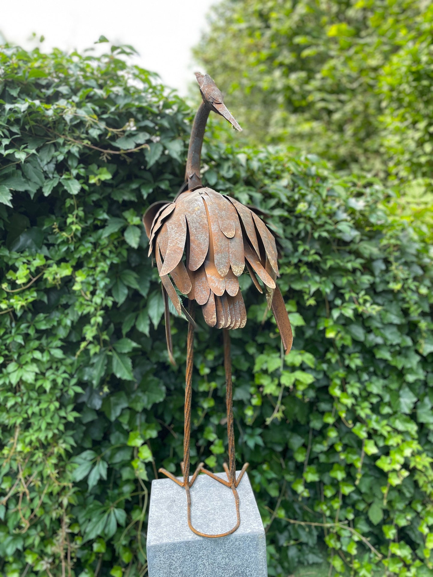 Graceful Heron – Iron Sculpture. 39x28x105cm