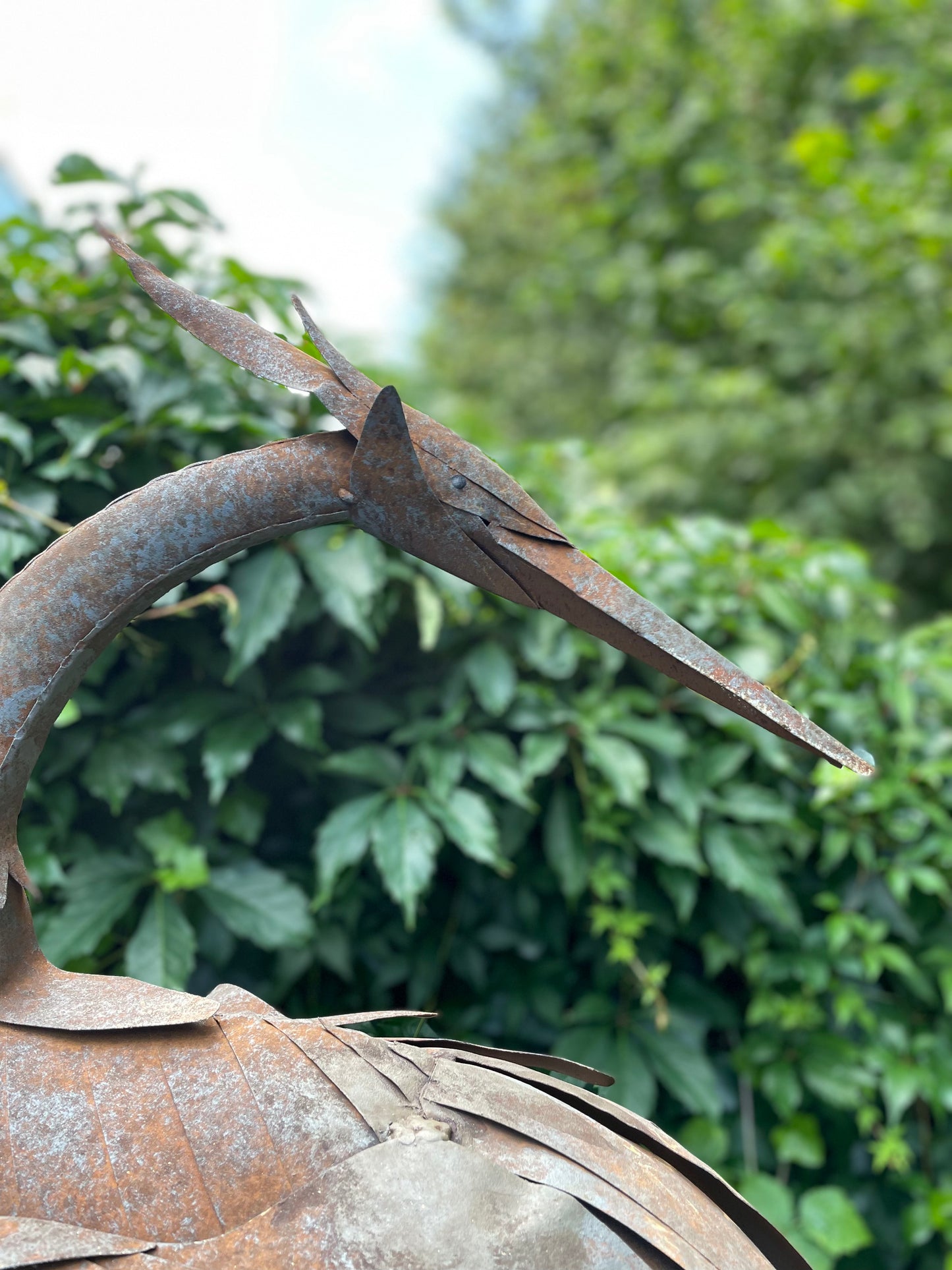 Graceful Heron – Iron Sculpture. 39x28x105cm