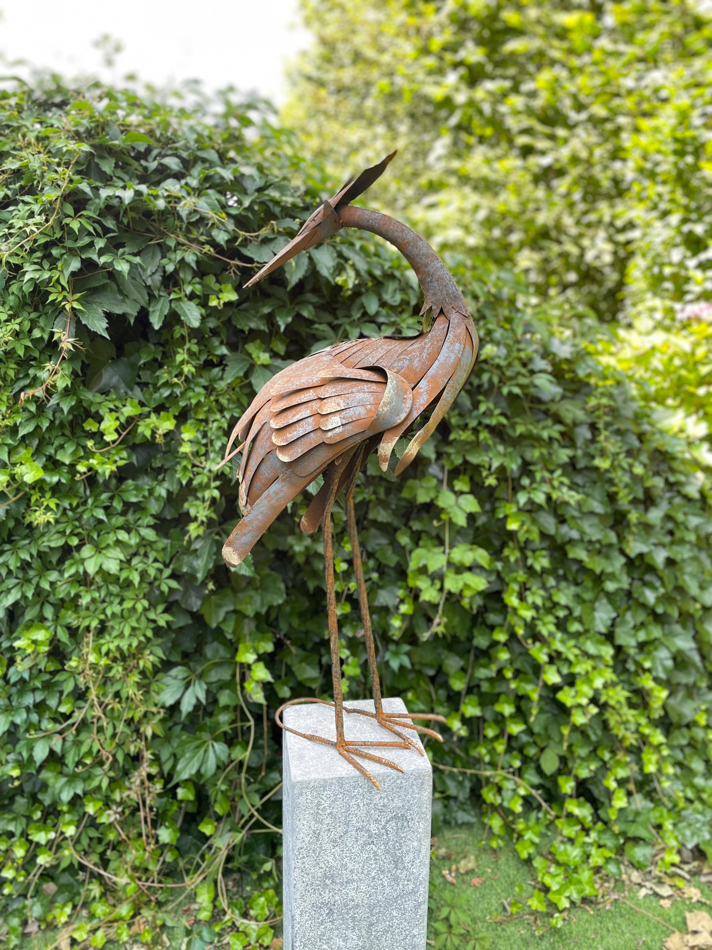 Graceful Heron – Iron Sculpture. 39x28x105cm
