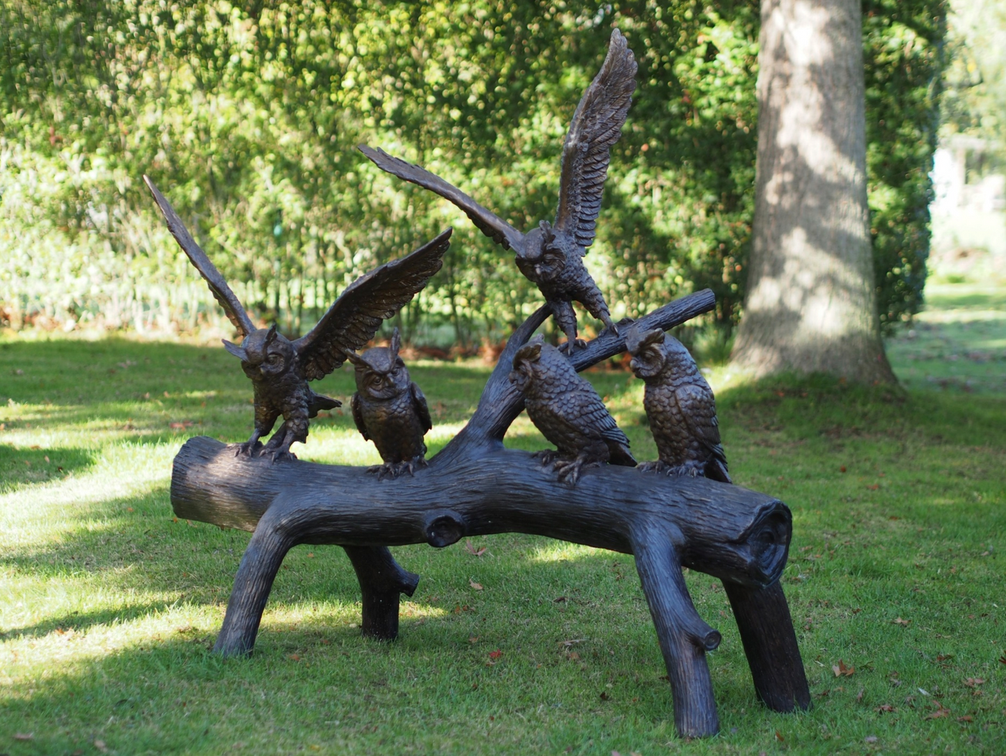 Owls on Branch – Bronze Sculpture. 150x50x140cm - 65Kg