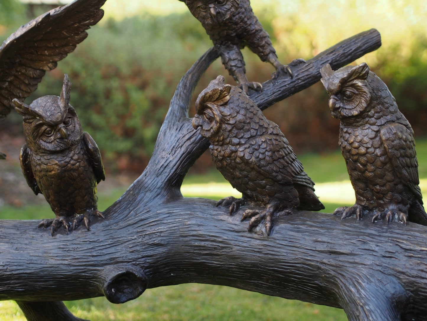 Owls on Branch – Bronze Sculpture. 150x50x140cm - 65Kg