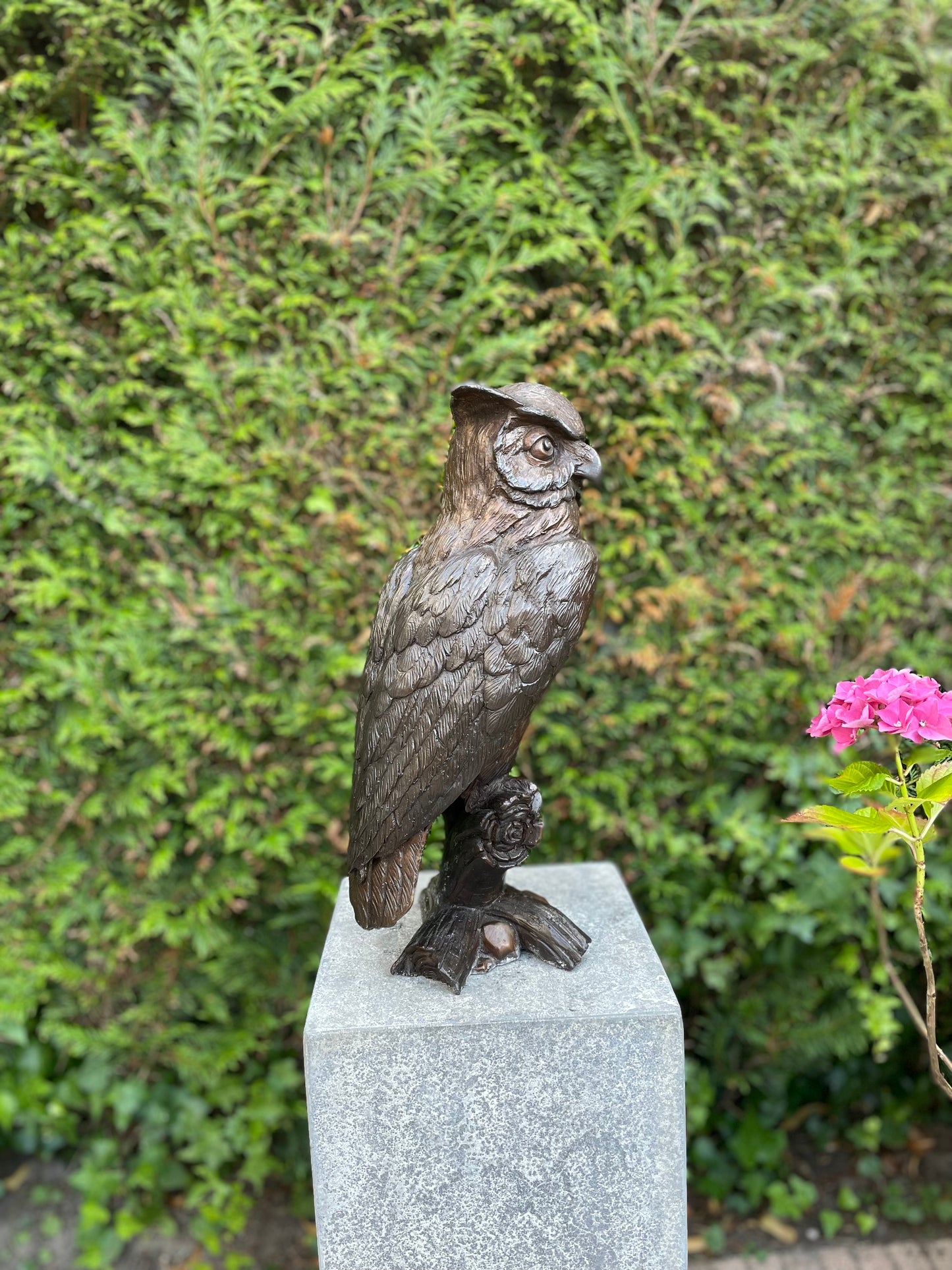Owl on Watch – Bronze Sculpture. 20x17x42cm - 6Kg
