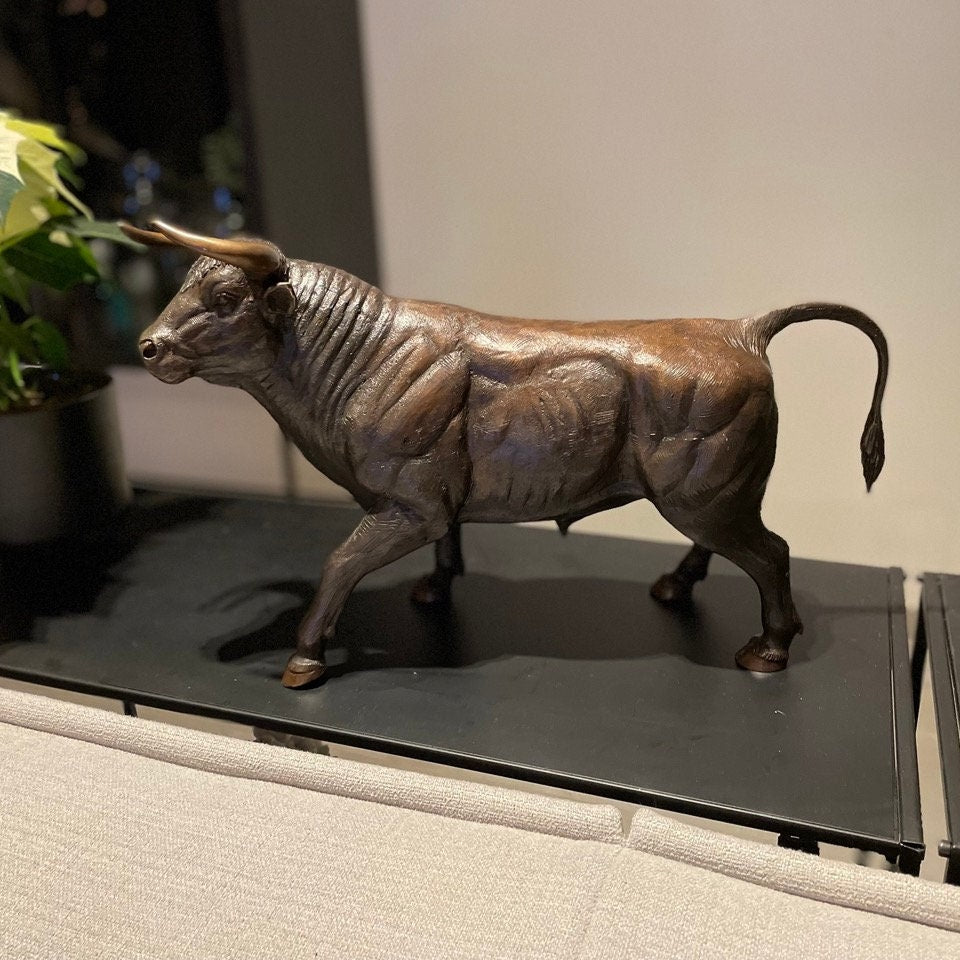 Charging Bull – Bronze Sculpture. 49x17x27cm