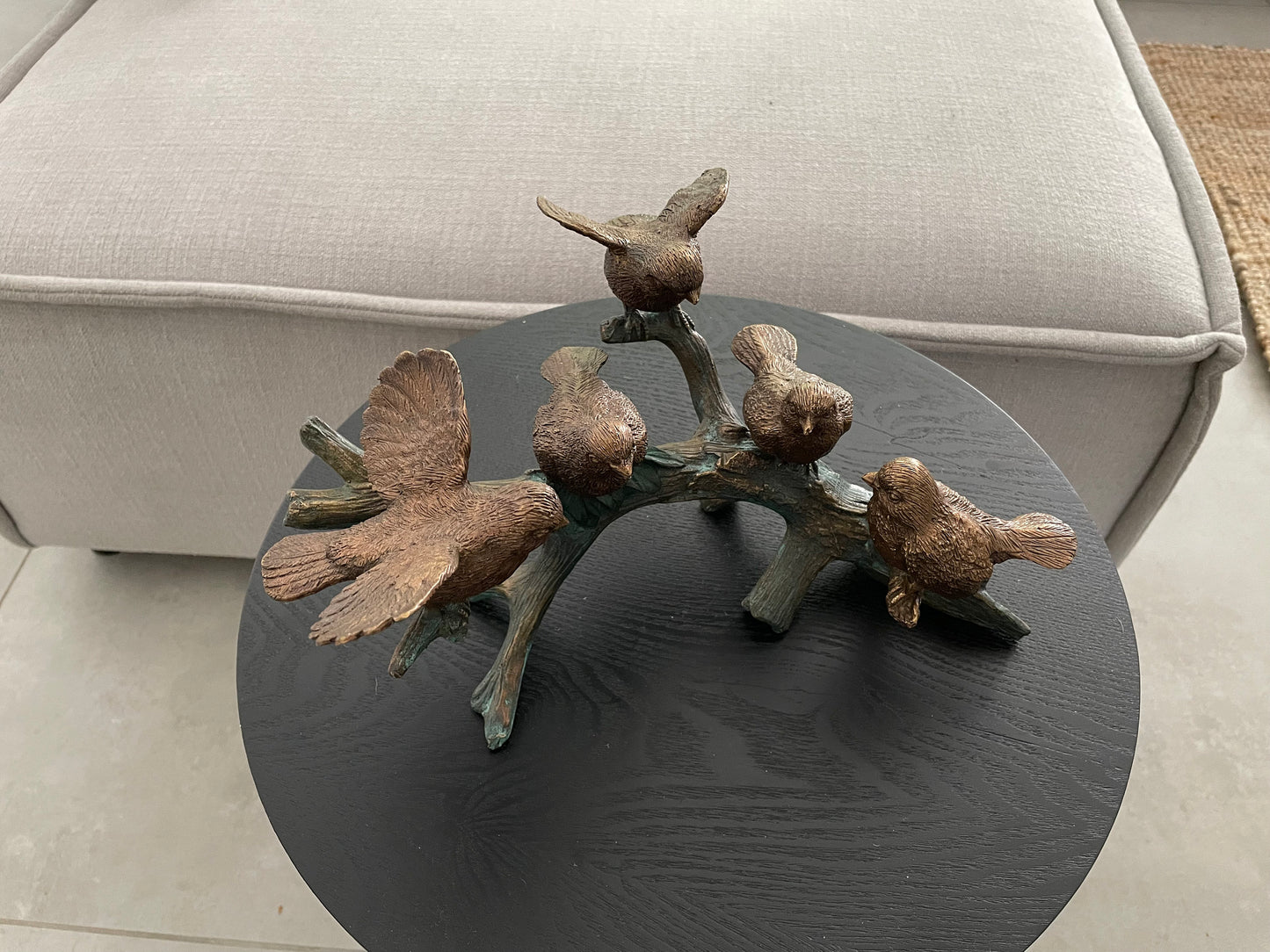 Bird Gathering on Branch – Bronze Sculpture. 29x19x19cm