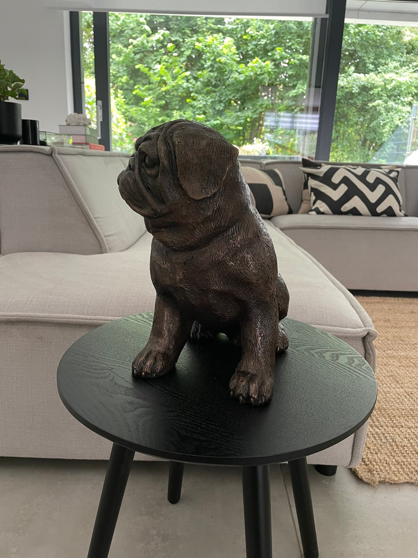 Pug Companion – Bronze Sculpture. 27x18x29cm