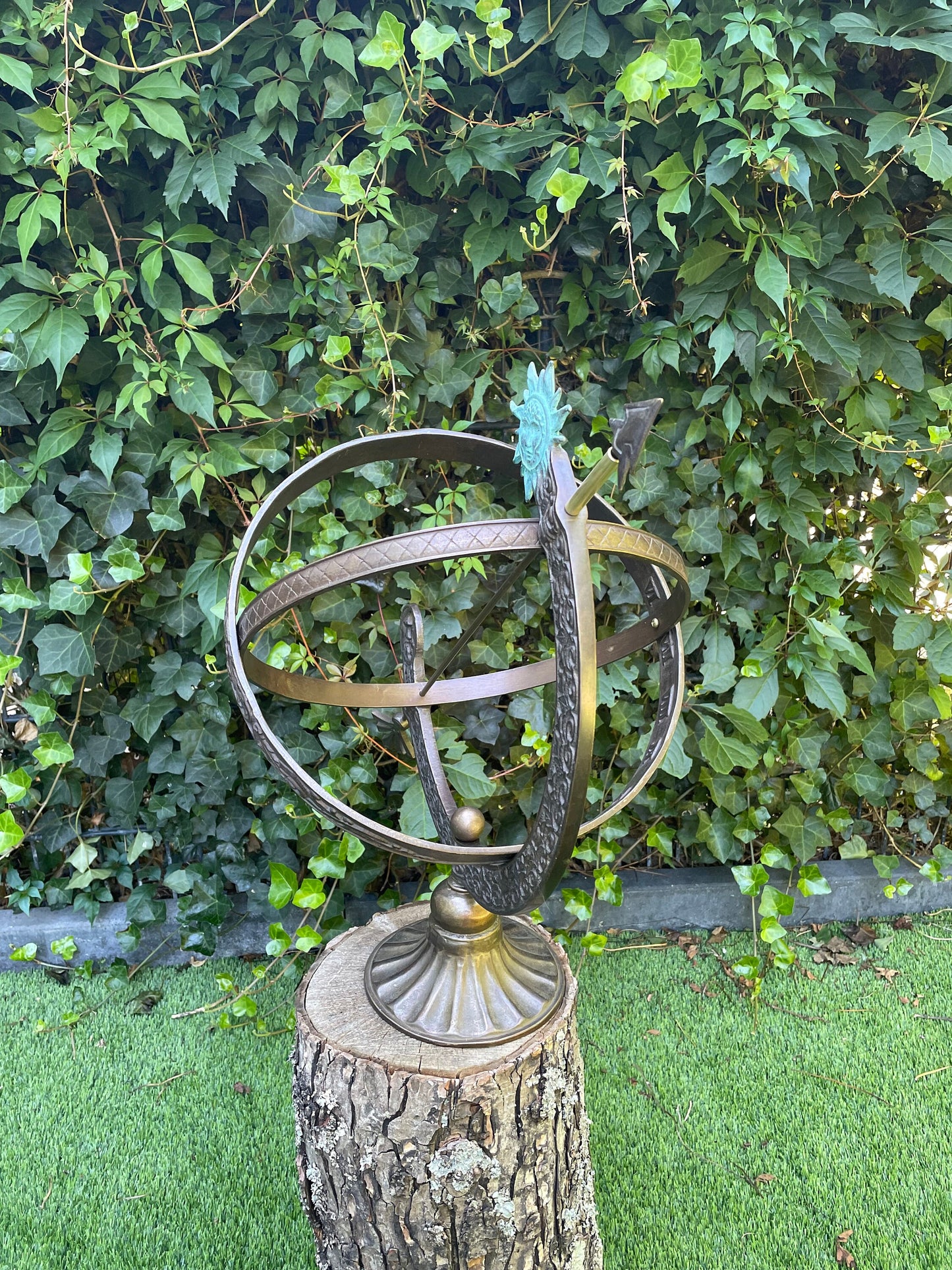 Celestial Sundial – Bronze Sculpture. 30x30x48cm