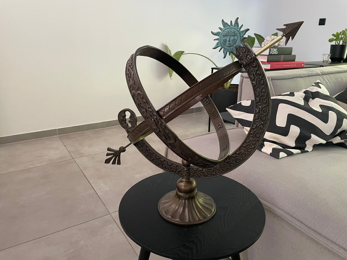 Celestial Sundial – Bronze Sculpture. 30x30x48cm