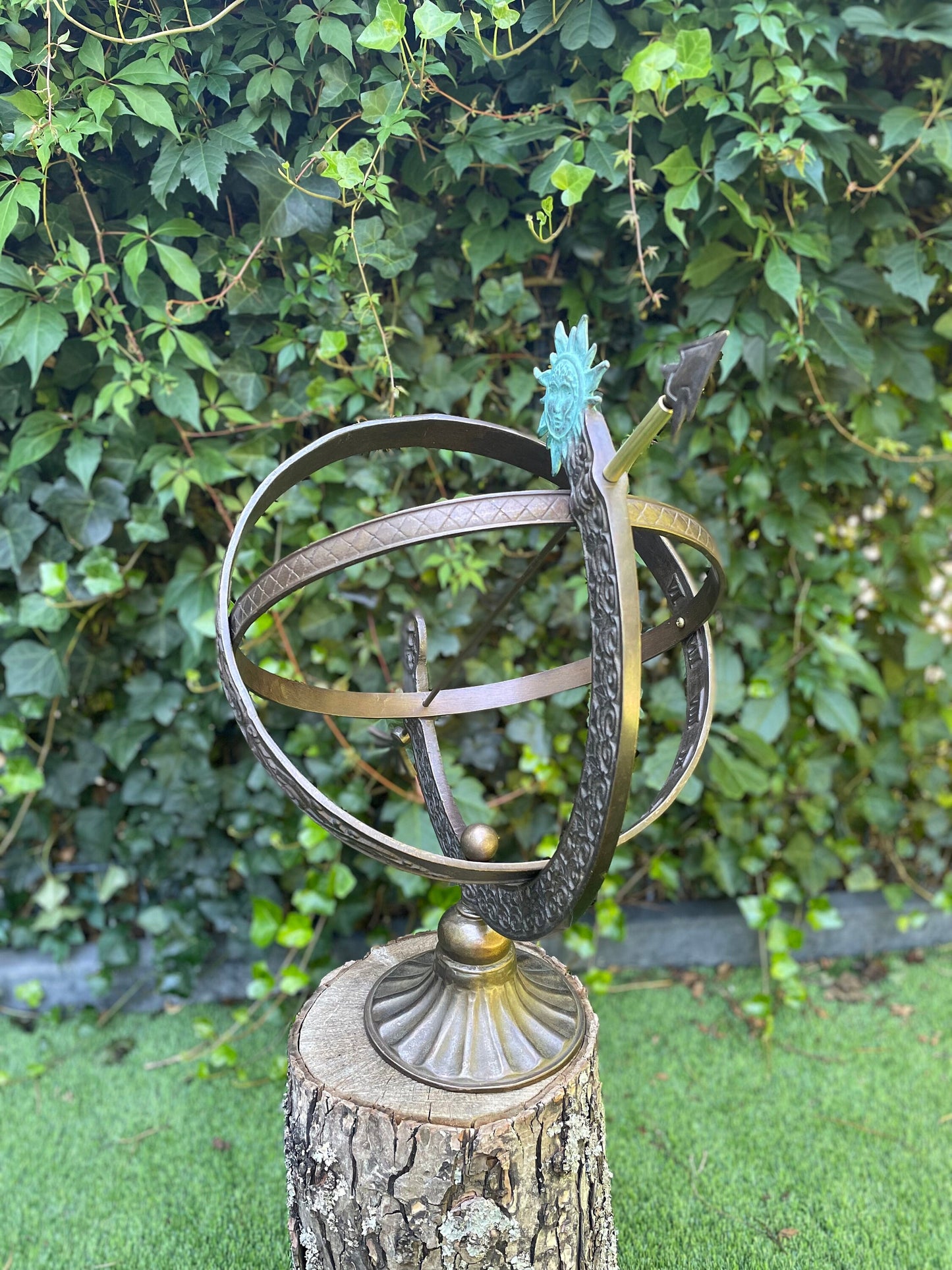 Celestial Sundial – Bronze Sculpture. 30x30x48cm
