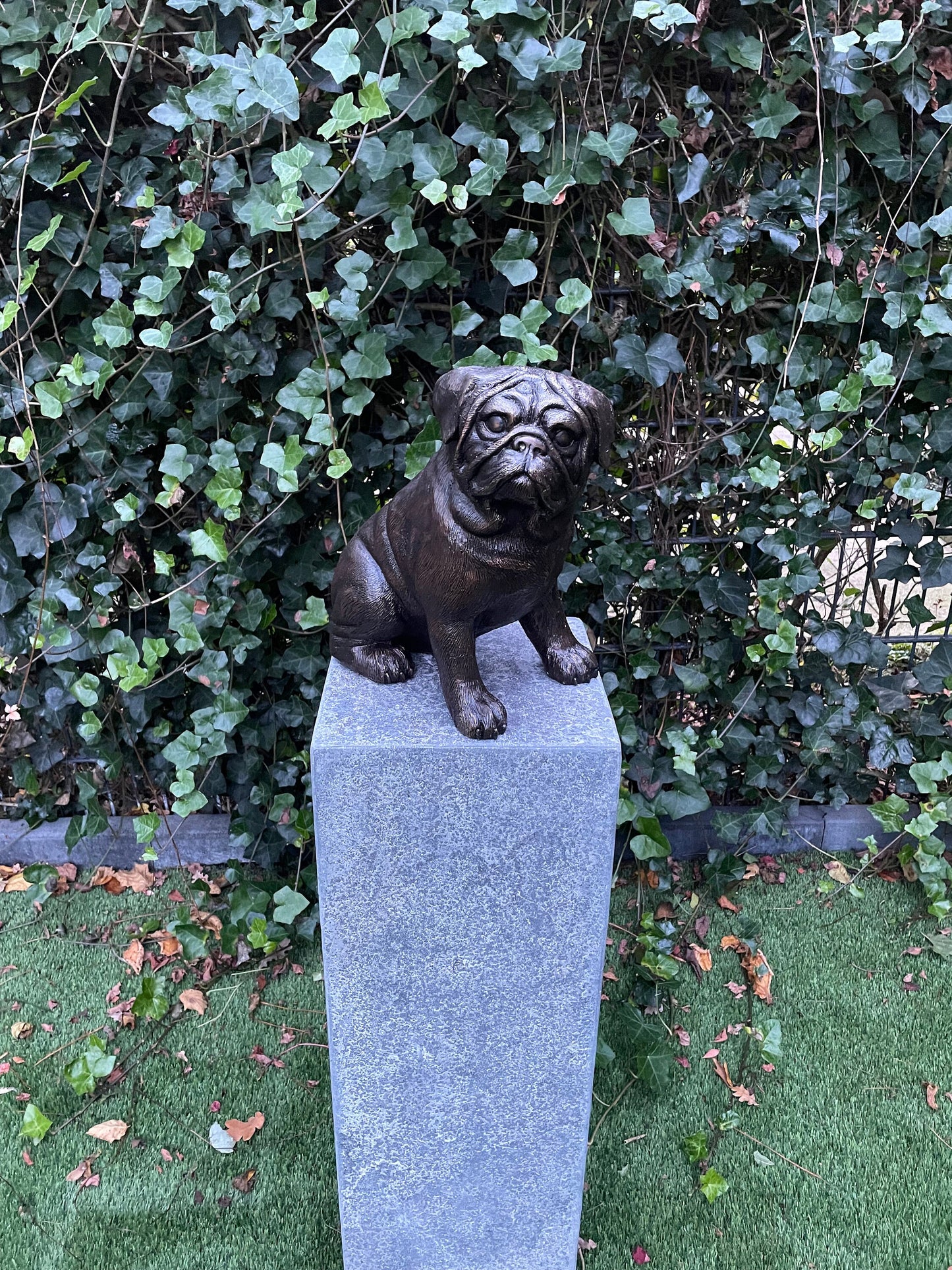 Pug Companion – Bronze Sculpture. 27x18x29cm