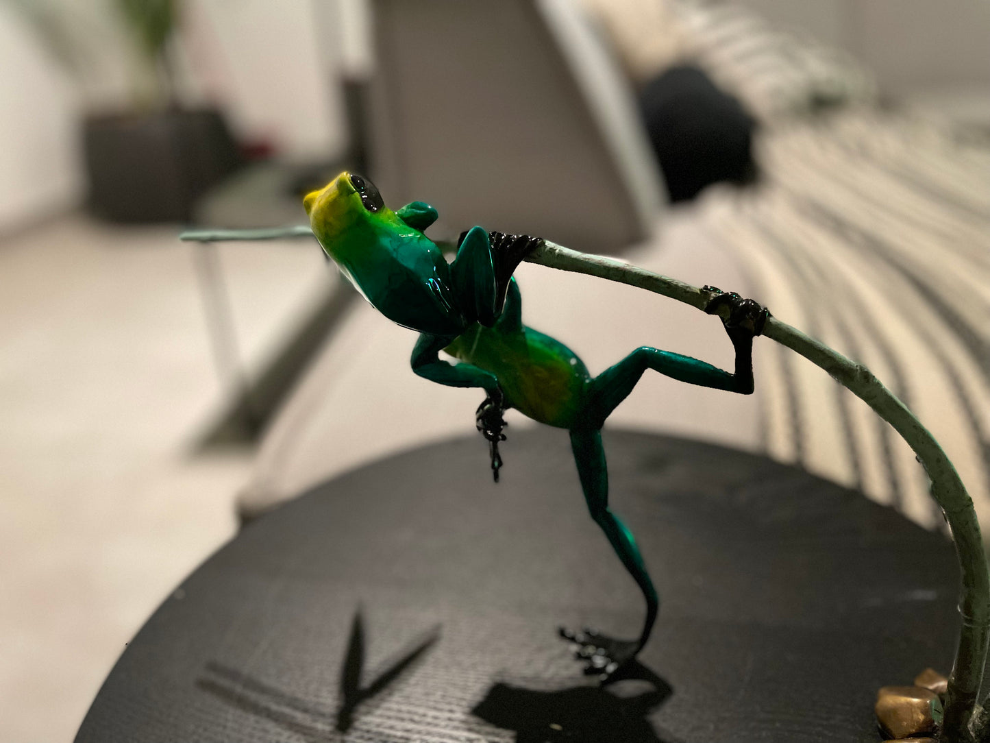 Balancing Frogs – Bronze Sculpture. 34x9x21cm