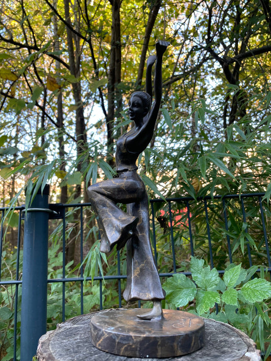 Joyful Dancer – Bronze Sculpture. 11x11x32cm