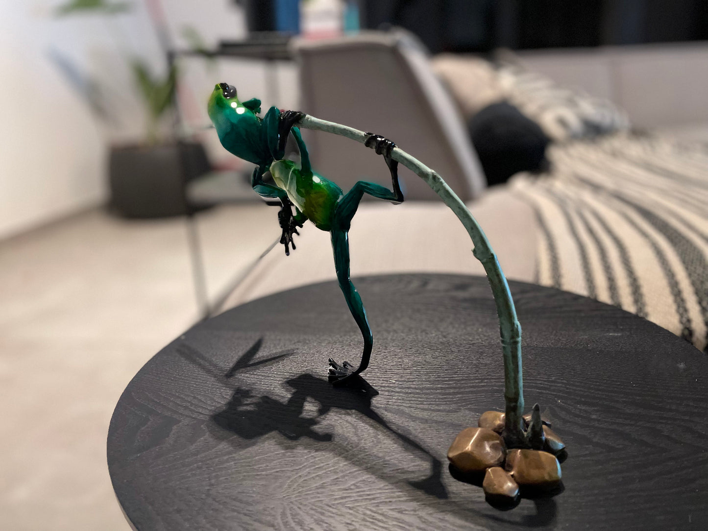 Balancing Frogs – Bronze Sculpture. 34x9x21cm