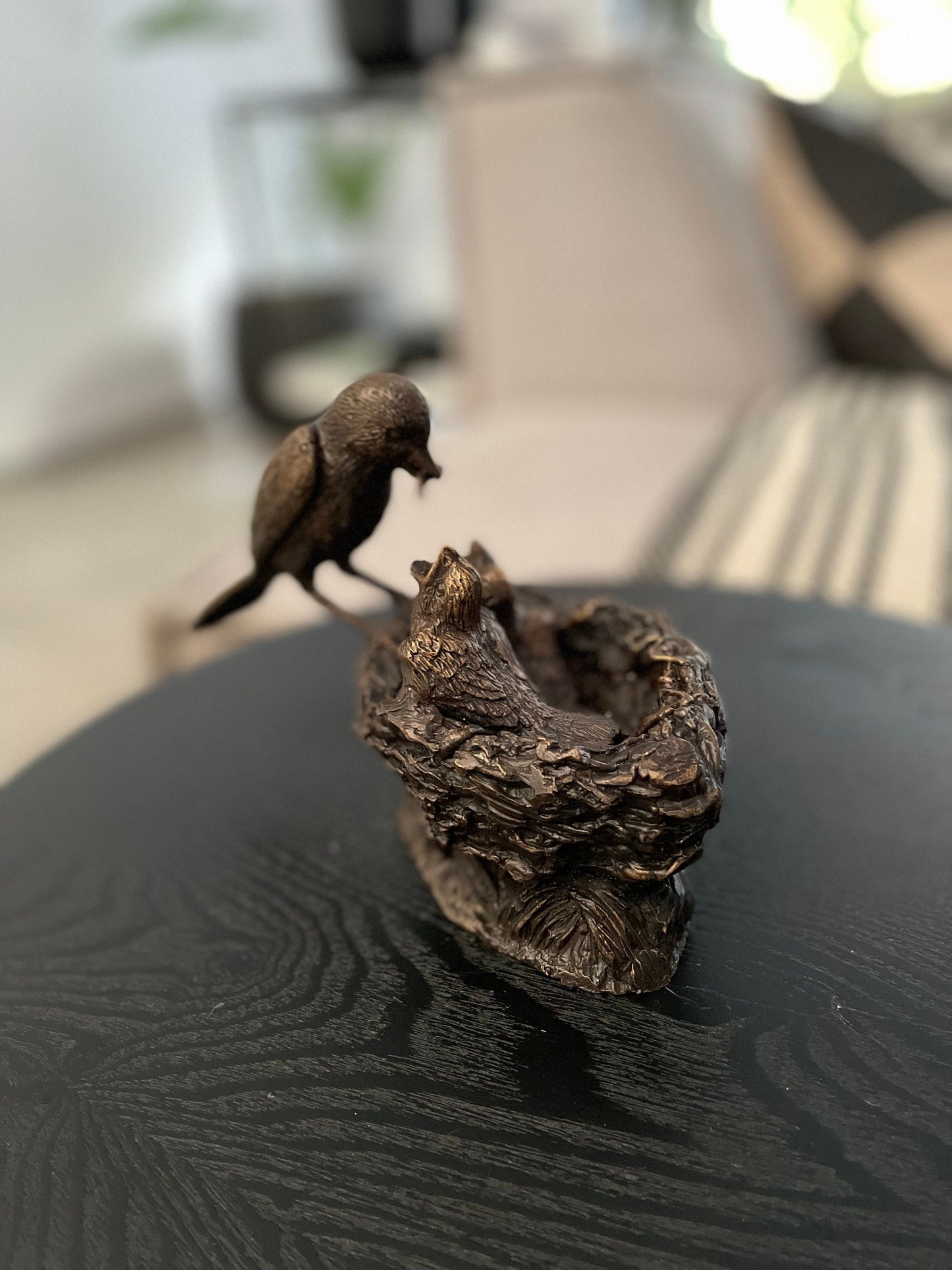 Feeding Time – Bronze Sculpture. 20x9x14cm