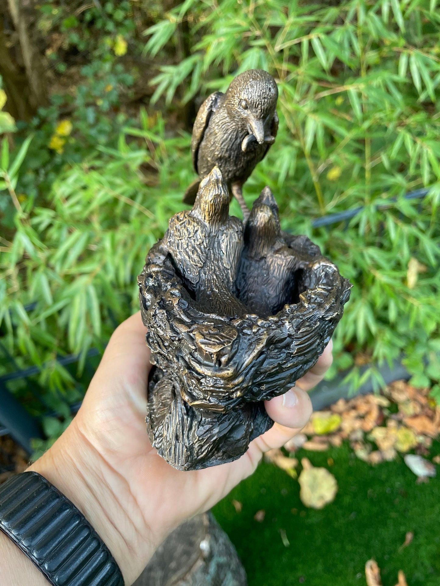 Feeding Time – Bronze Sculpture. 20x9x14cm