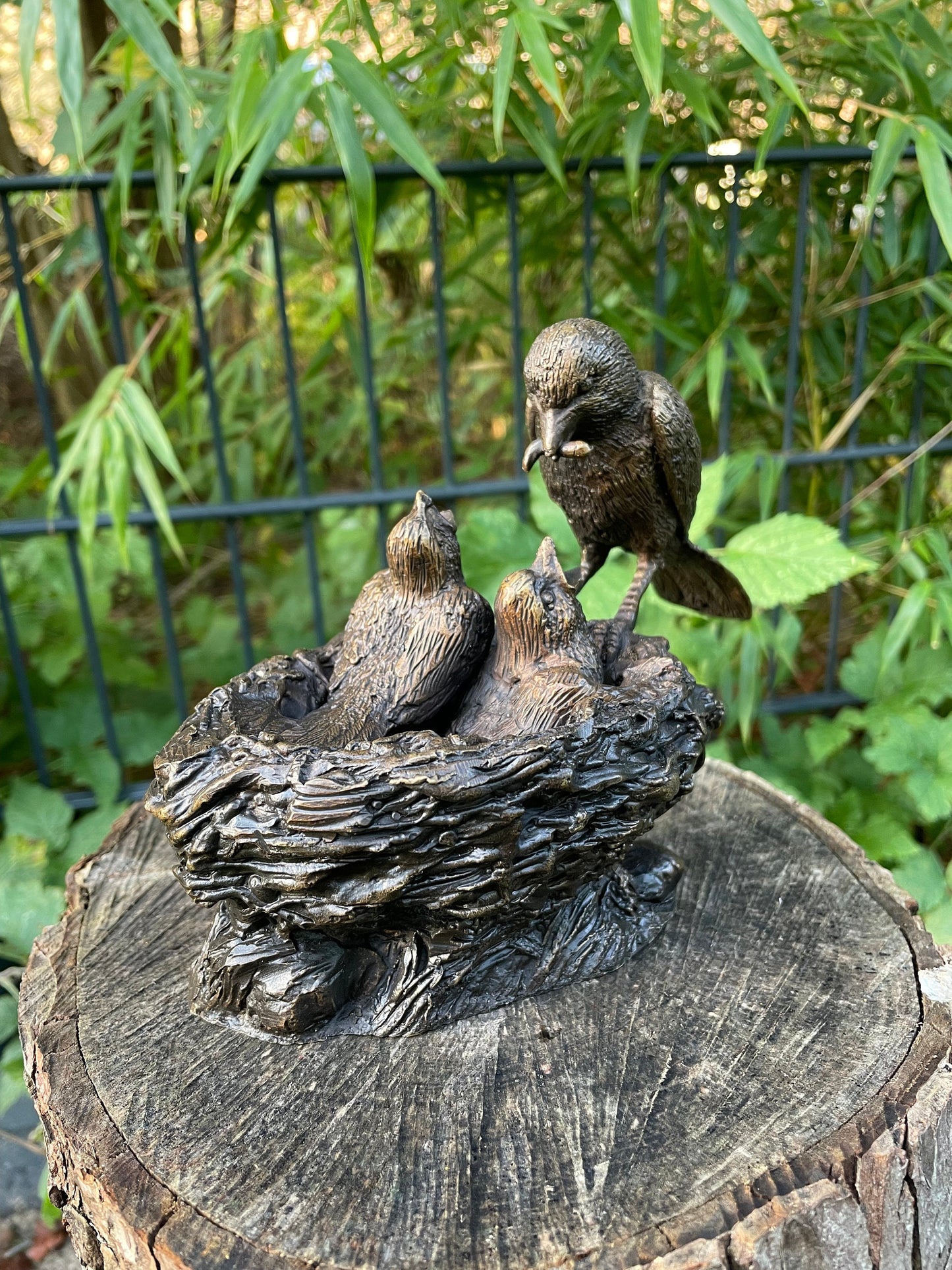 Feeding Time – Bronze Sculpture. 20x9x14cm