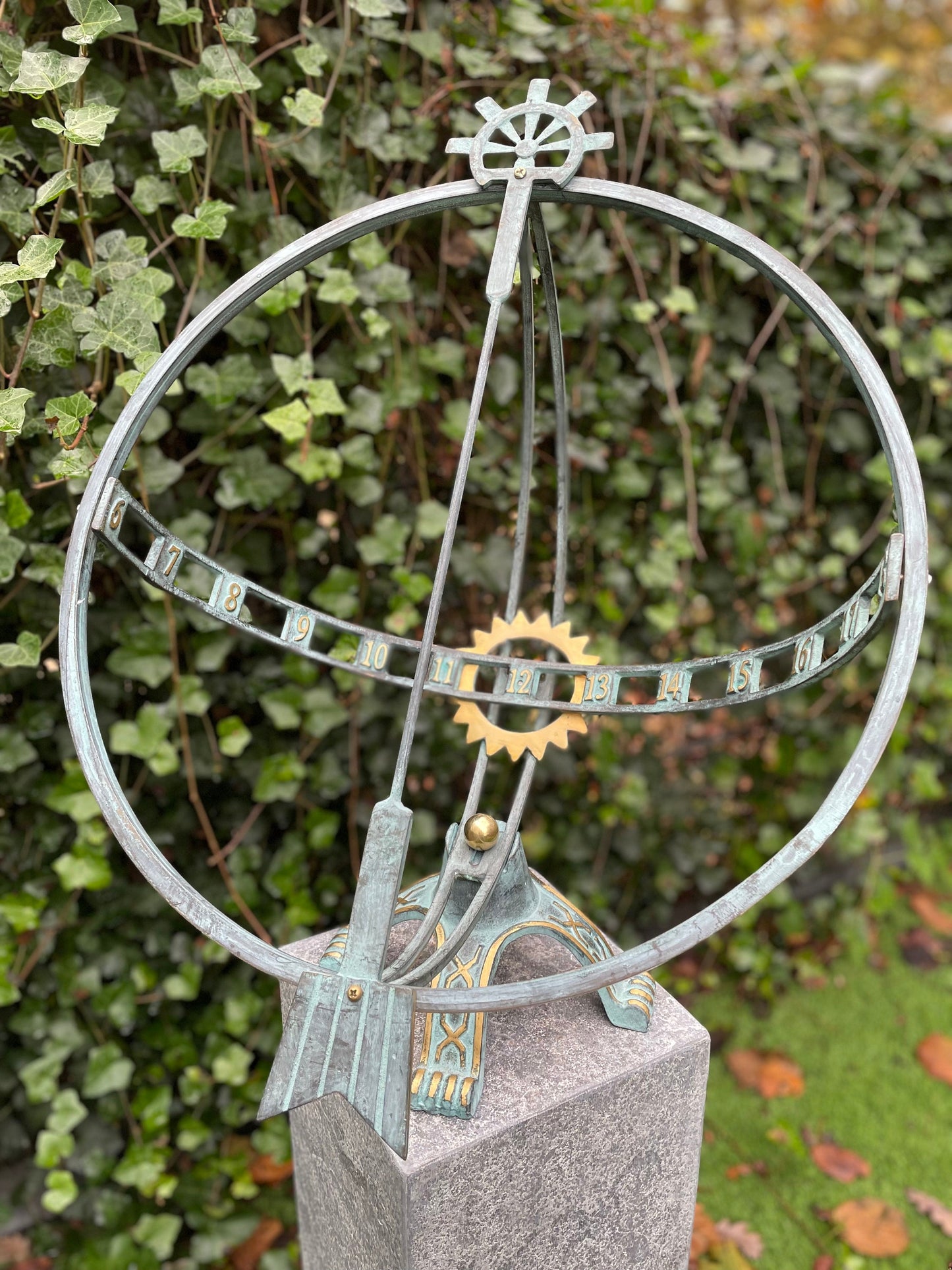 Astrological Sundial – Bronze Sculpture. 52x49x66cm