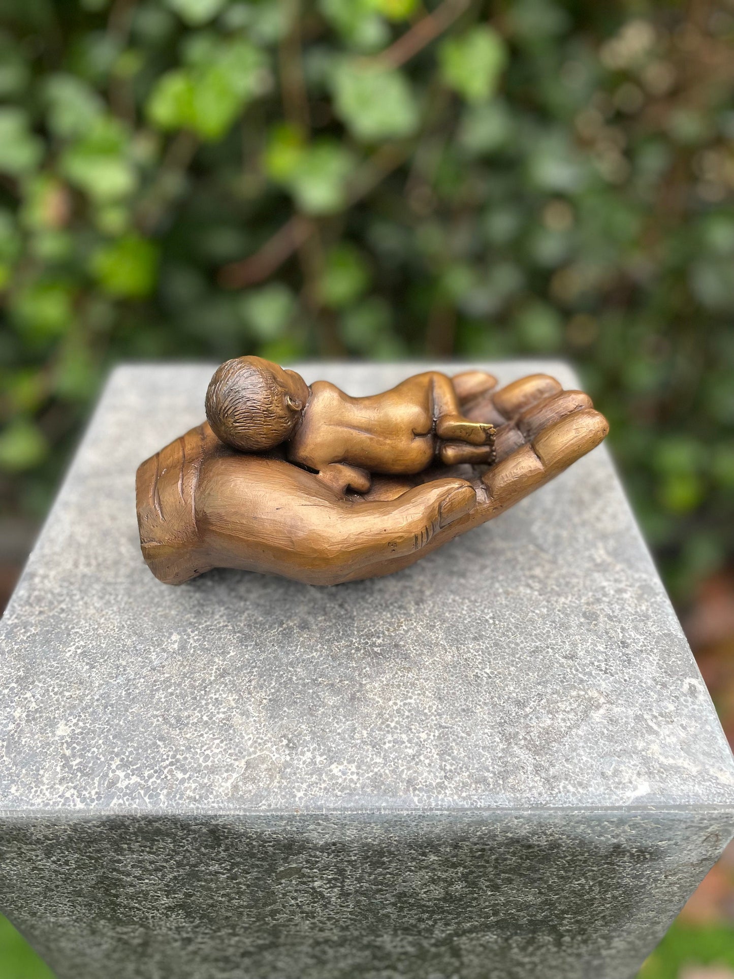 Safe in Your Hands – Bronze Sculpture. 9x18x11cm - 1.3Kg