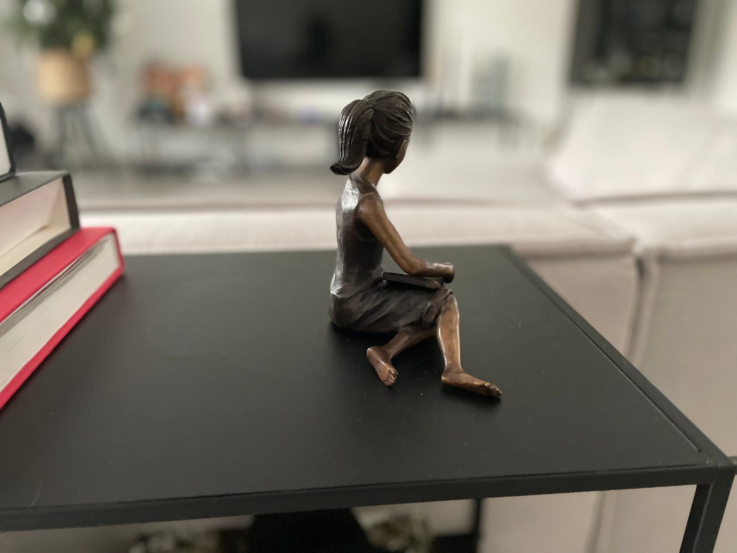 Reading Girl – Bronze Sculpture. 14x8x14cm - 0.8Kg