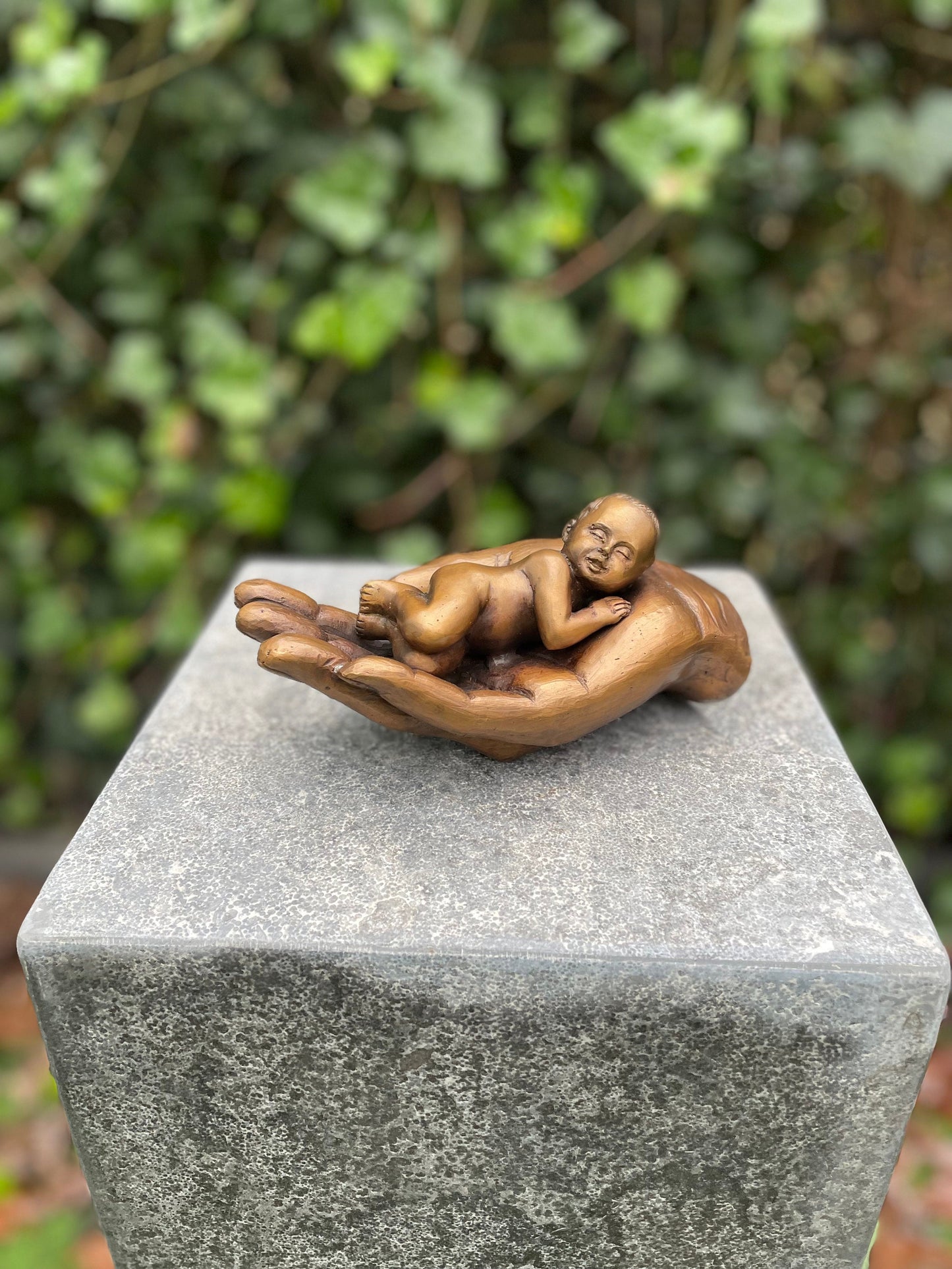 Safe in Your Hands – Bronze Sculpture. 9x18x11cm - 1.3Kg