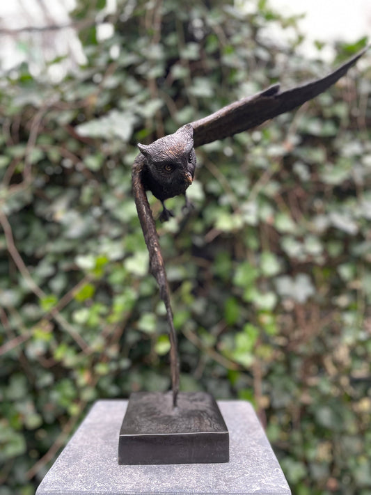 Soaring Owl – Bronze Sculpture. 35x24x48cm