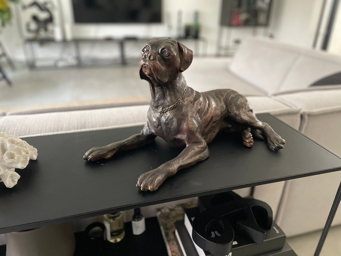 Loyal Boxer – Bronze Sculpture. 46x27x24cm - 2Kg
