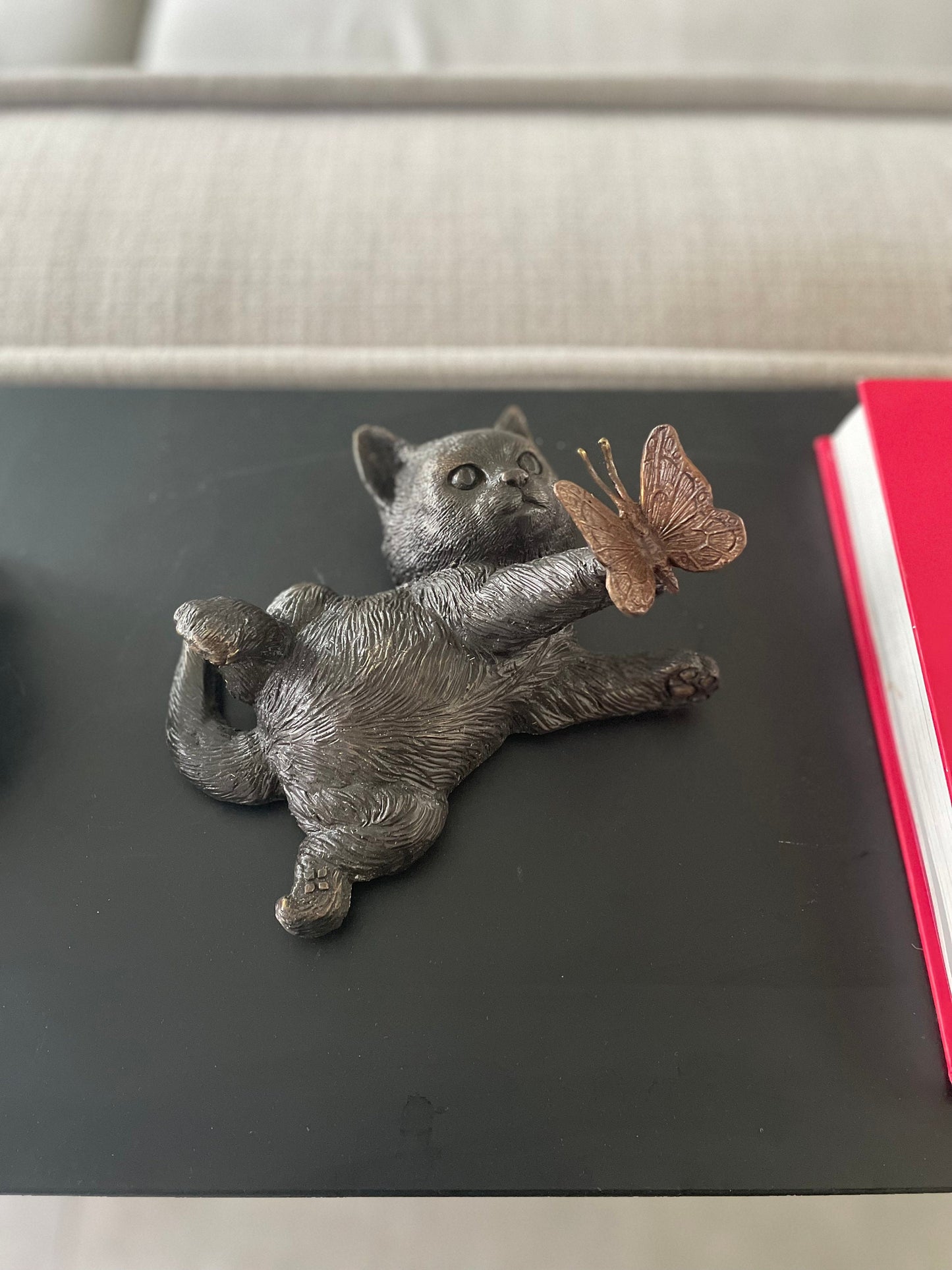 Playful Kitten – Bronze Sculpture. 11x16x22cm - 1.2Kg