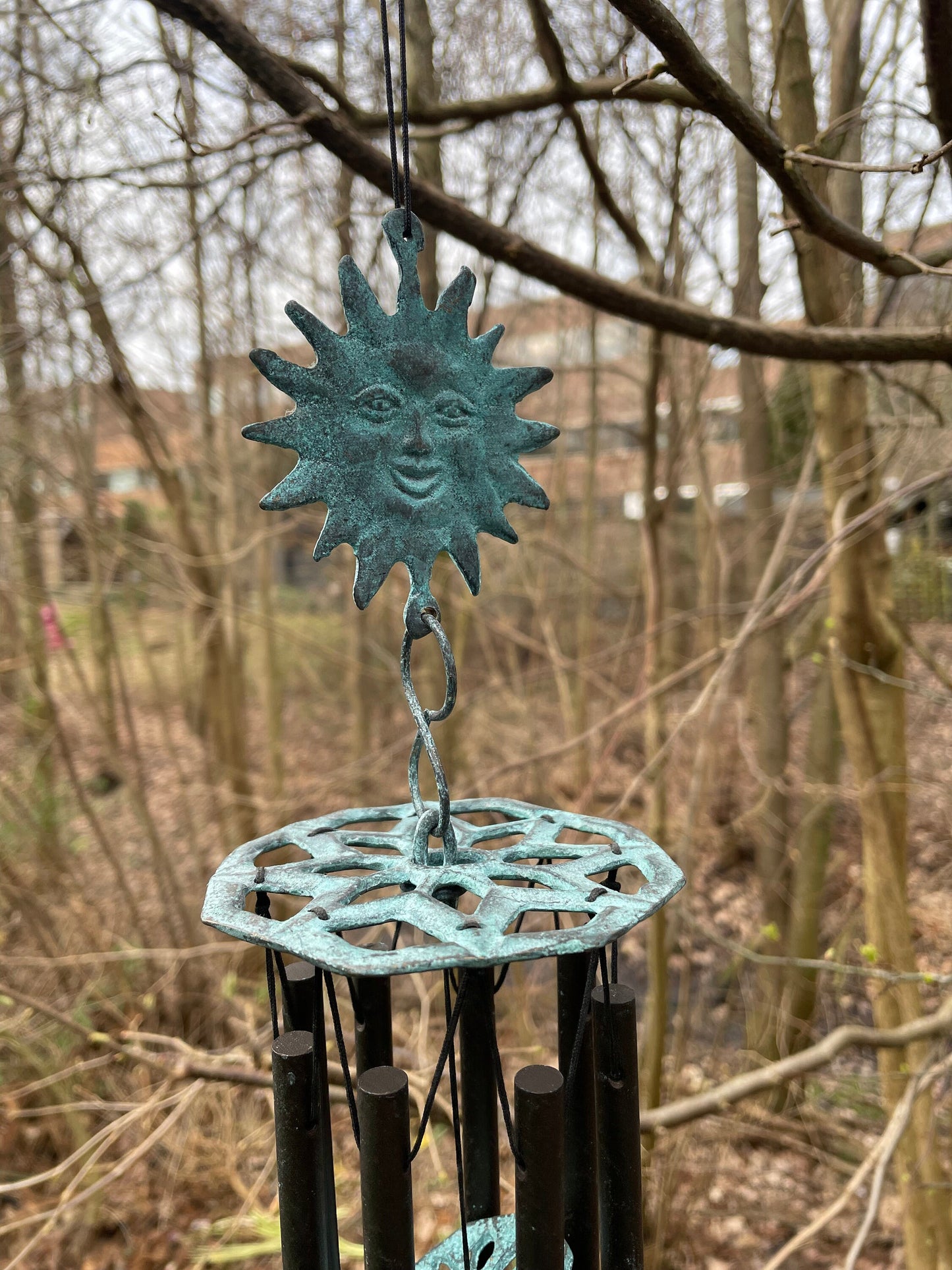 Sun & Moon Chimes – Bronze Sculpture. 10x10x55cm - 0.7Kg
