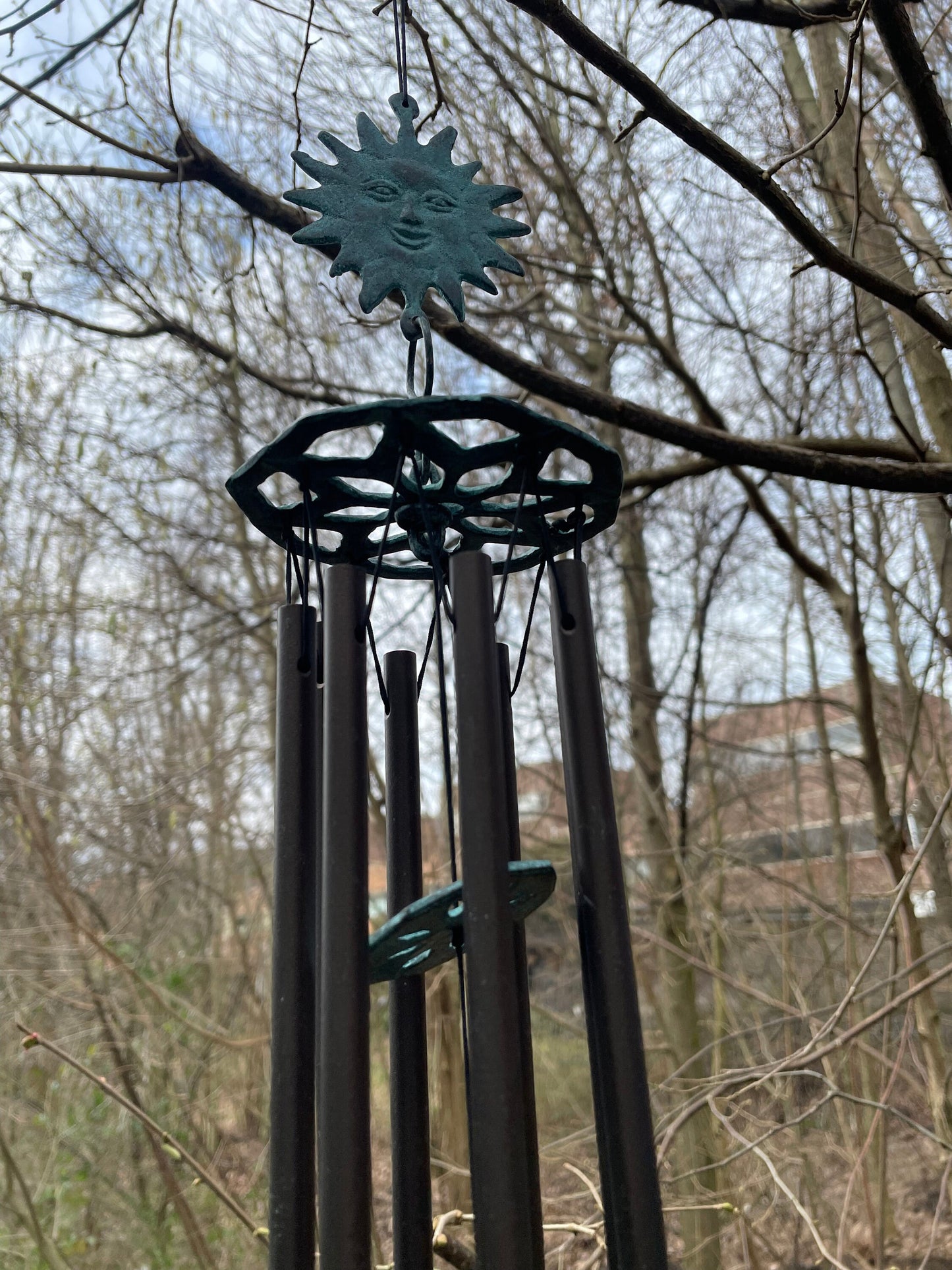 Sun & Moon Chimes – Bronze Sculpture. 10x10x55cm - 0.7Kg