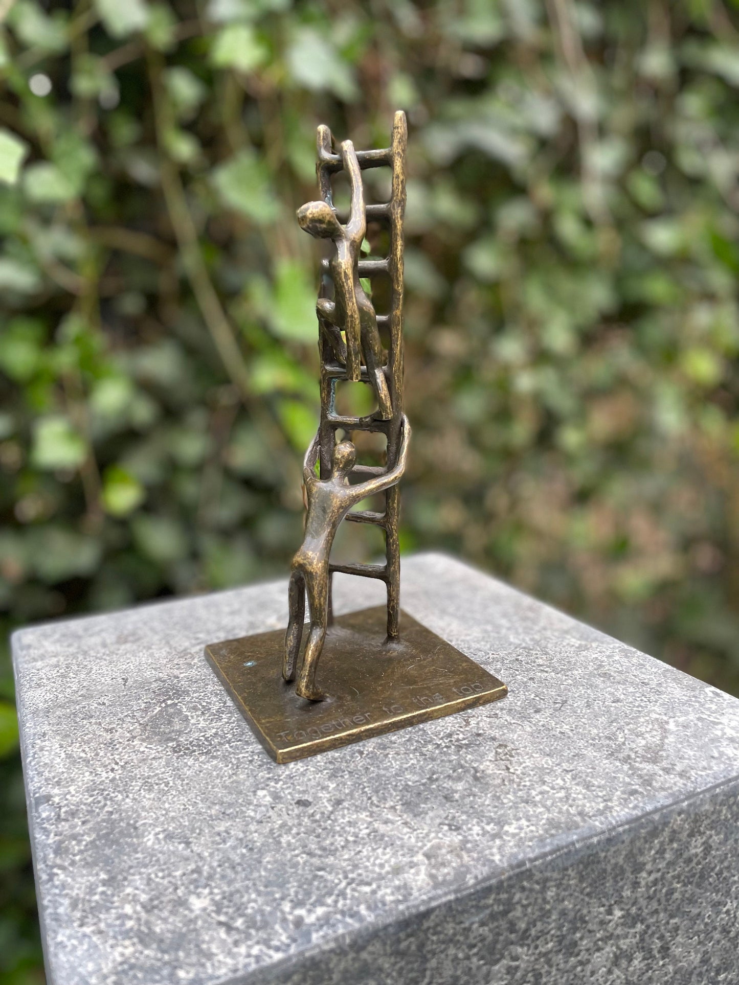 Climbing Together – Bronze Sculpture. 10x10x22cm - 0.8Kg