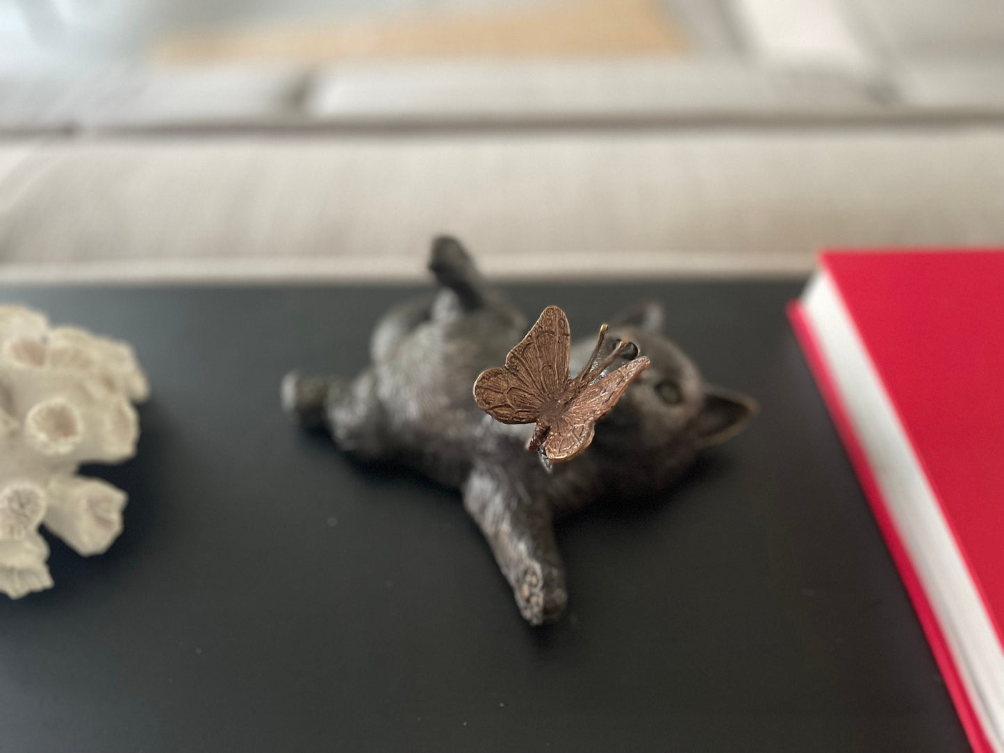Playful Kitten – Bronze Sculpture. 11x16x22cm - 1.2Kg