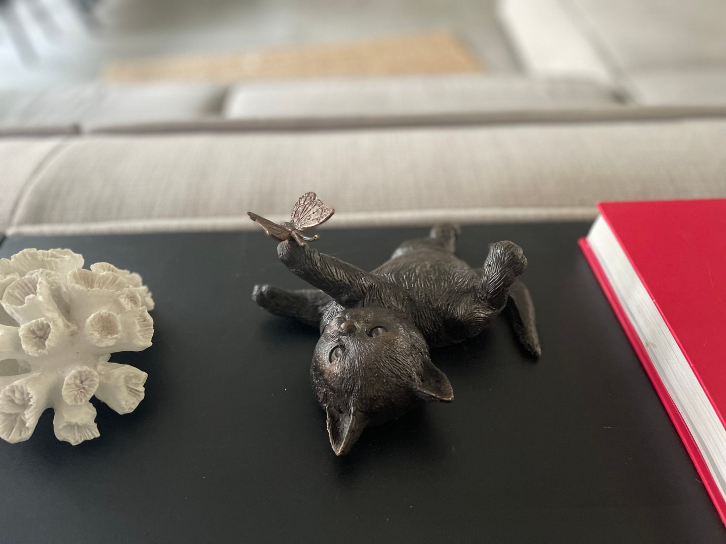 Playful Kitten – Bronze Sculpture. 11x16x22cm - 1.2Kg