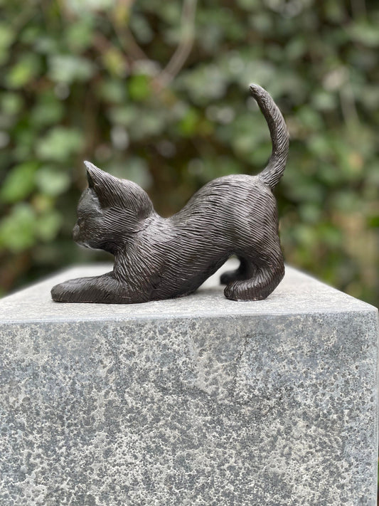 Stretching Kitten – Bronze Sculpture. 18x7x16cm - 1Kg