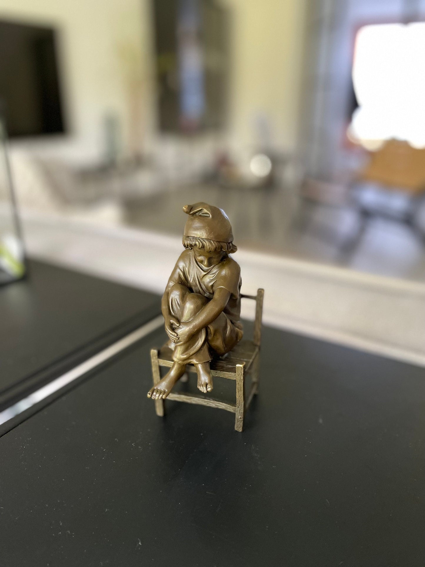 Dreaming Child – Bronze Sculpture. 7x9x16cm